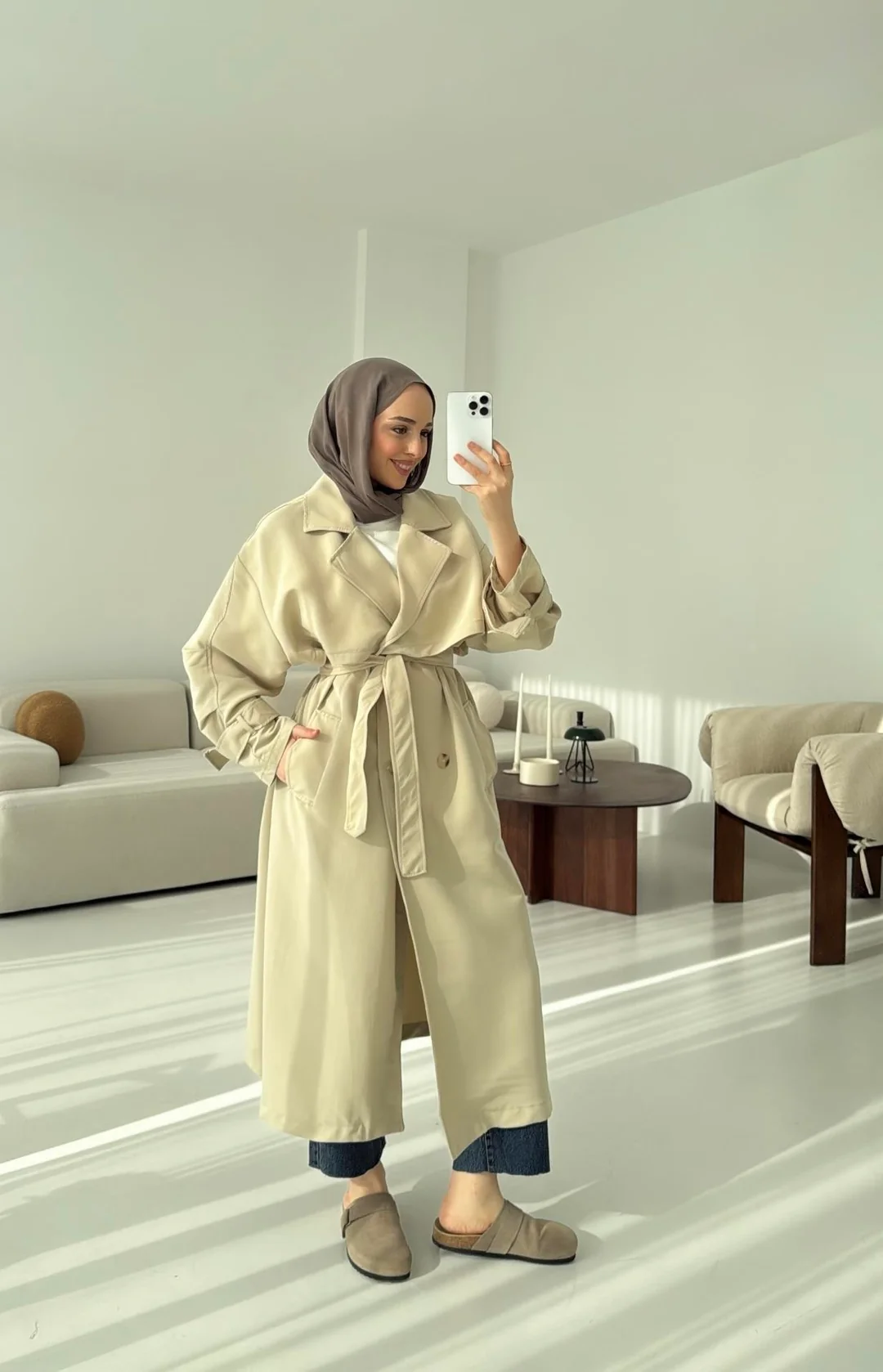 Oversize Bej Trençkot