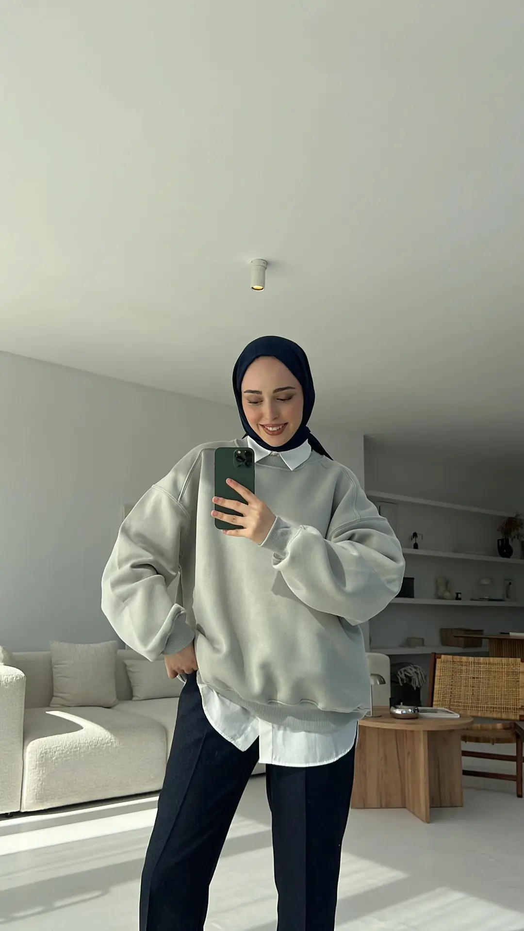 Oversize Gri Sweatshırt