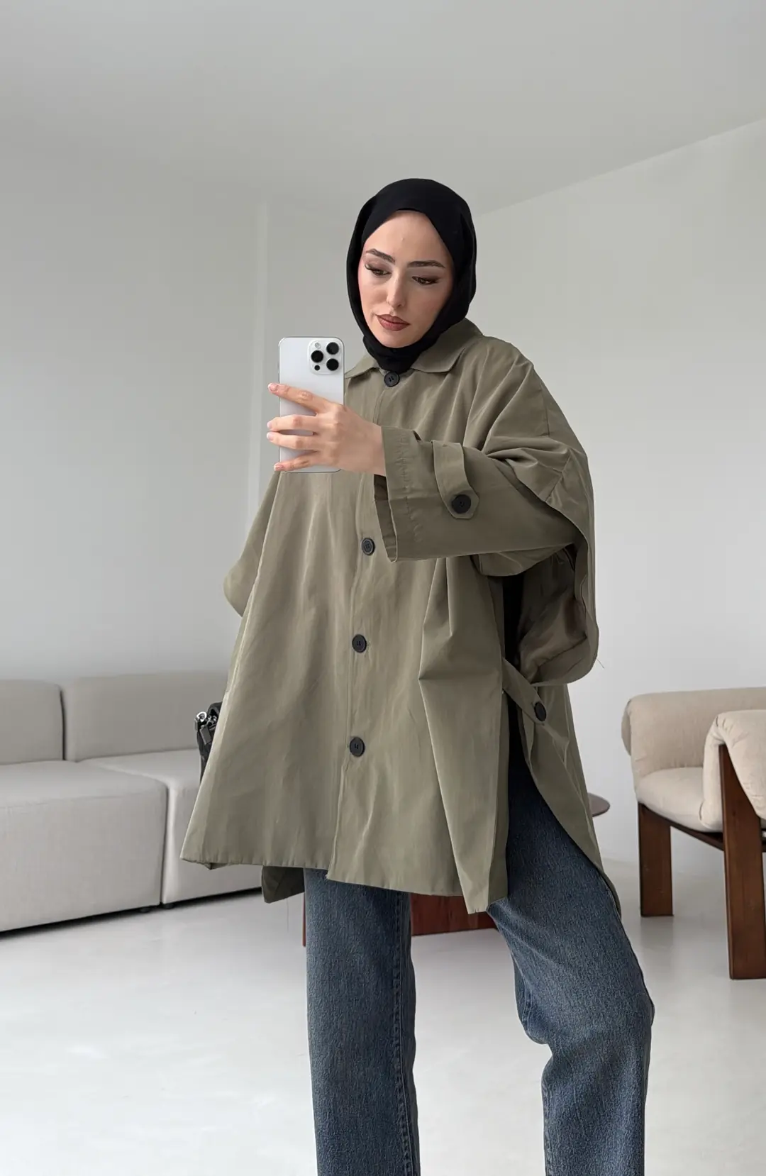 Oversize Panço/Trenç Haki