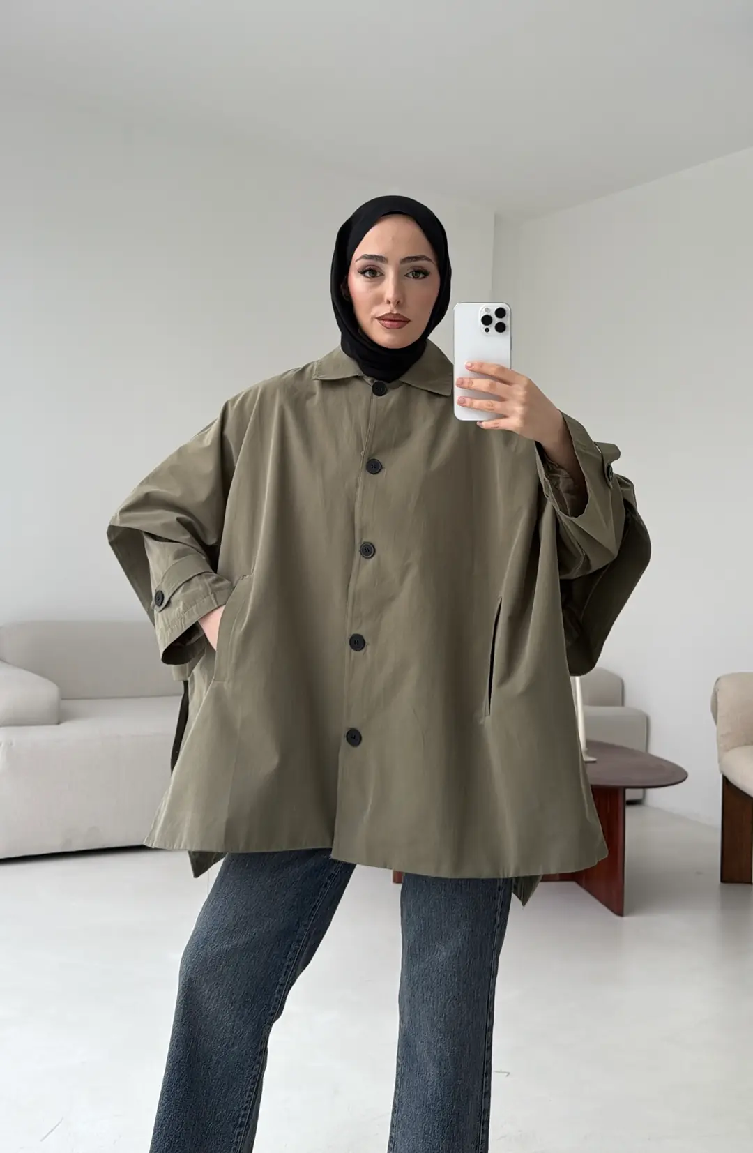 Oversize Panço/Trenç Haki - Görsel 3