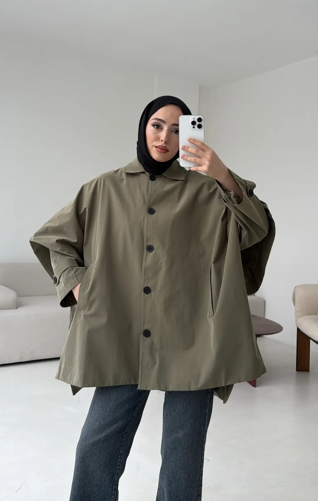 Oversize Panço/Trenç Haki - Görsel 6