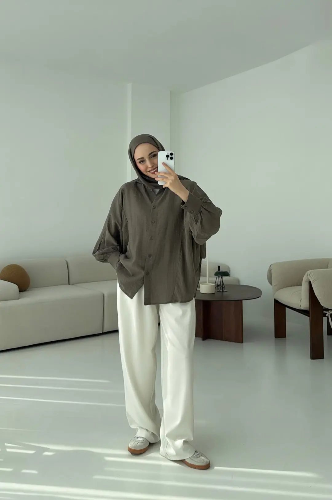 Oversize Premium Gömlek Haki - Görsel 7