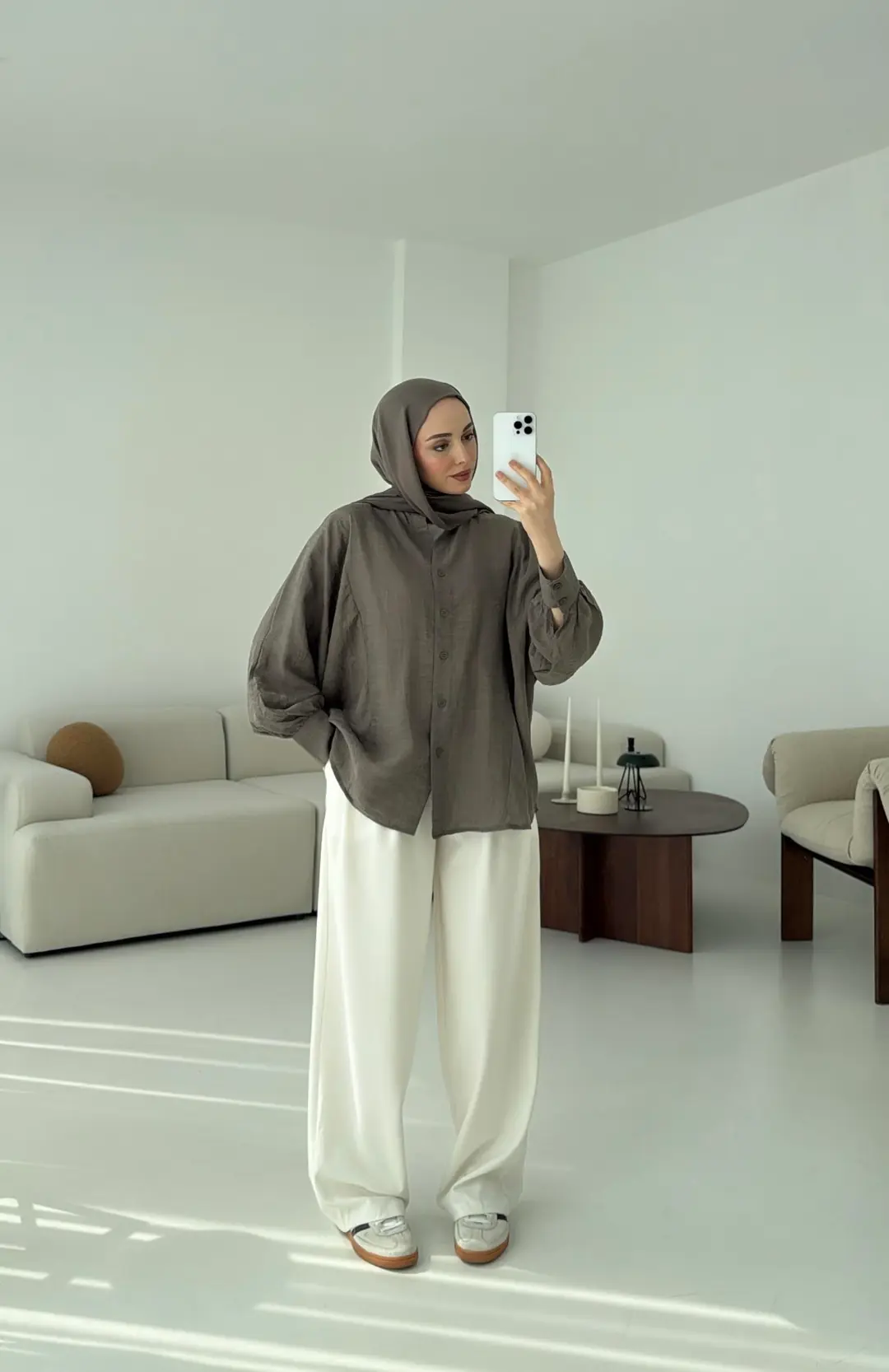 Oversize Premium Gömlek Haki - Görsel 8