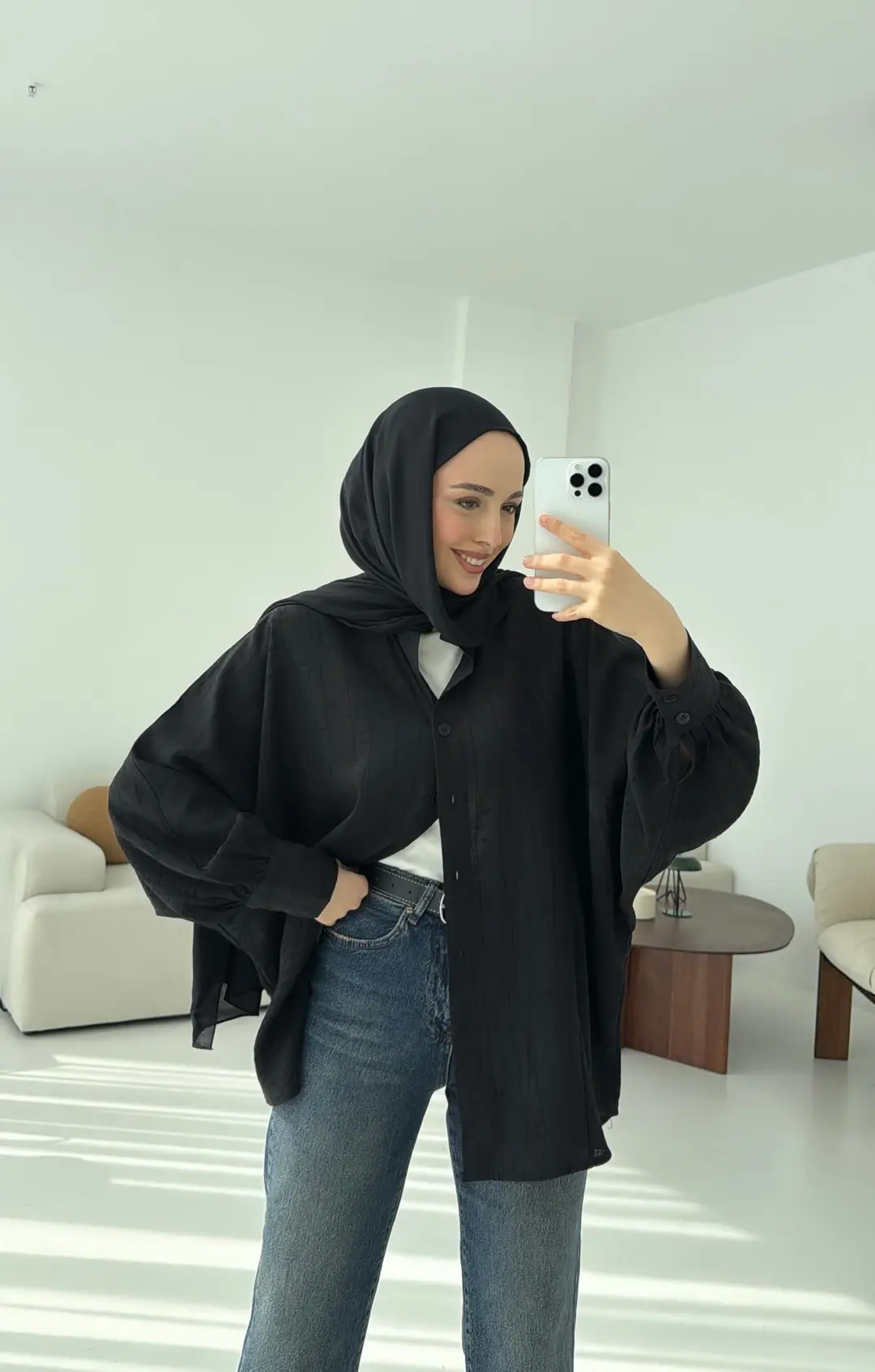 Oversize Premium Gömlek Siyah