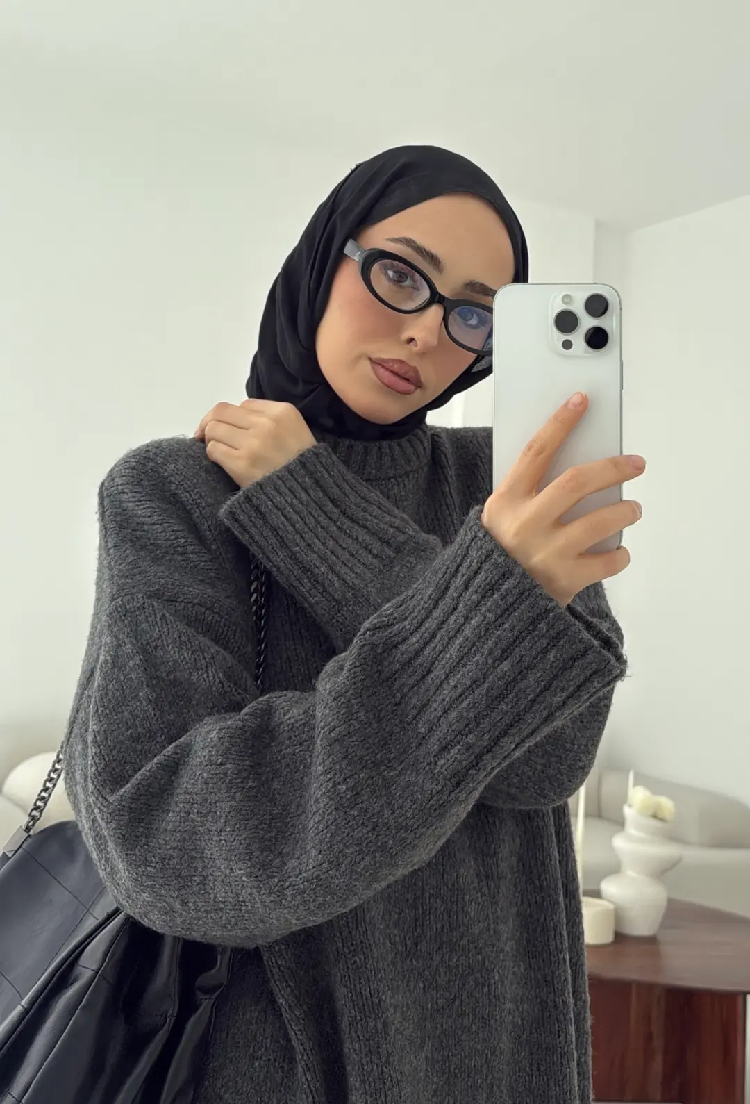 Oversize Soft Triko Kazak Antrasit - Görsel 2