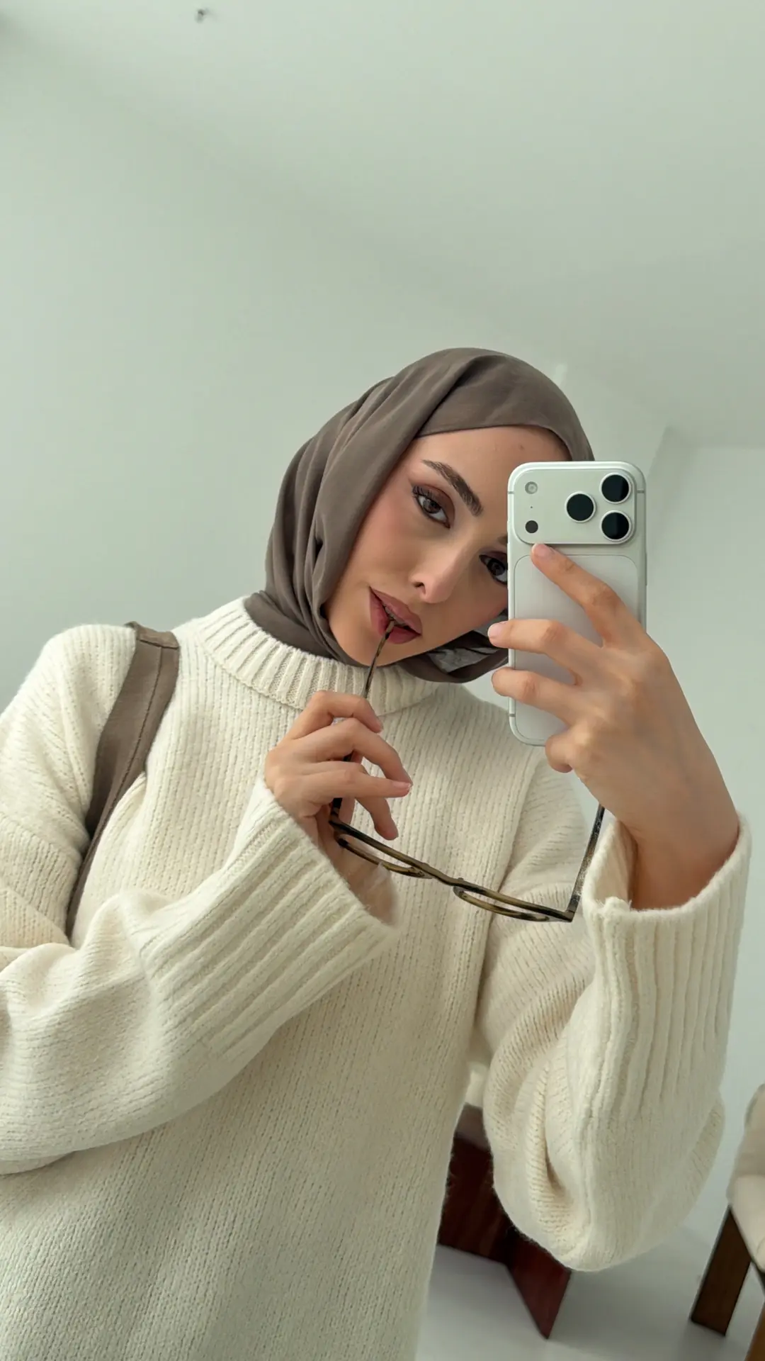 Oversize Soft Triko Kazak Krem - Görsel 3