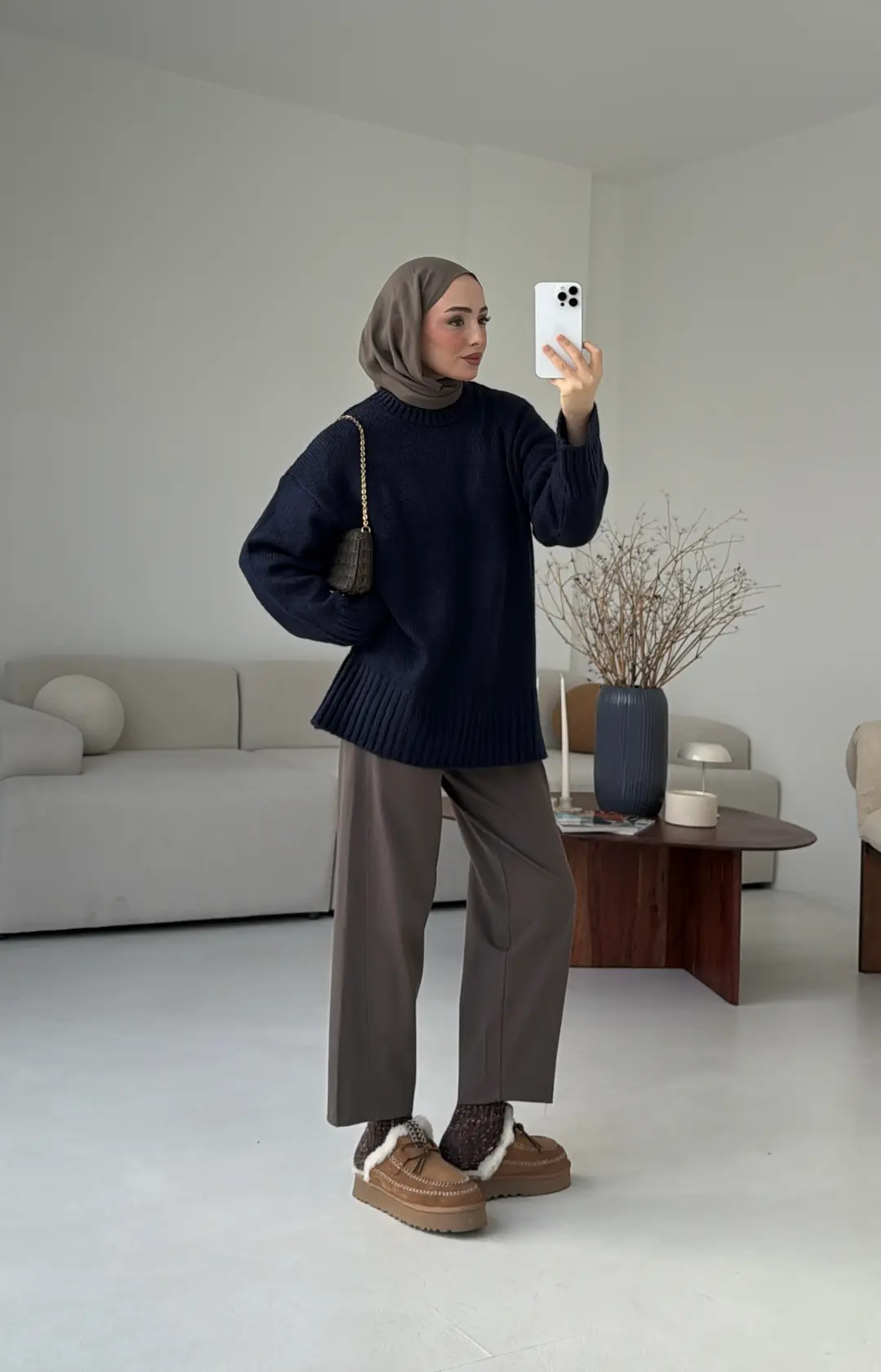 Oversize Soft Triko Kazak Lacivert - Görsel 2