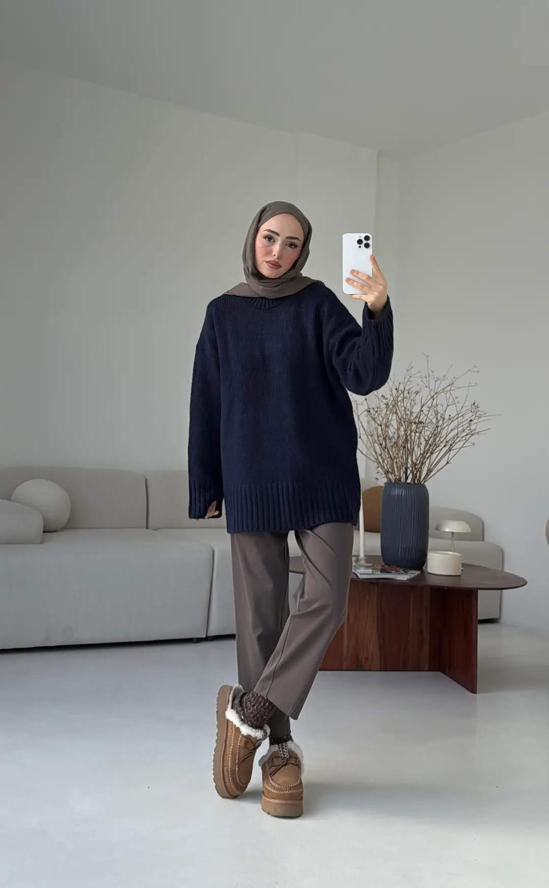 Oversize Soft Triko Kazak Lacivert - Görsel 4