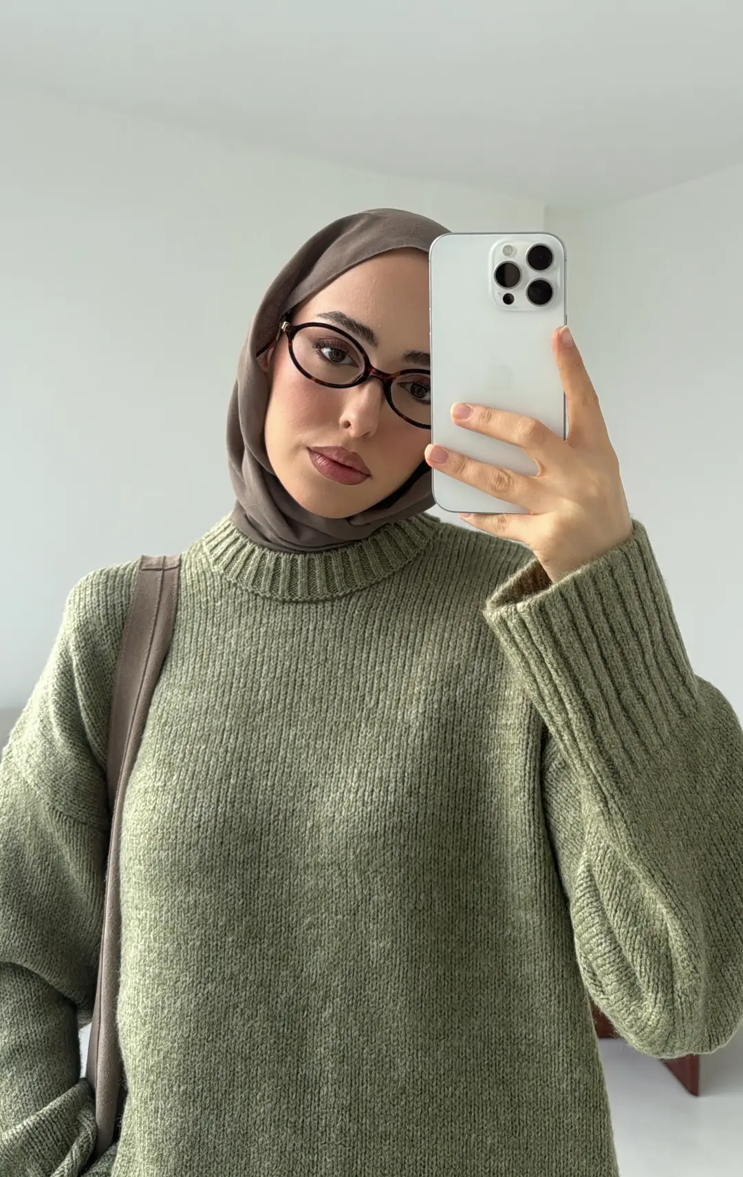 Oversize Soft Triko Kazak Soft Yeşil - Görsel 10