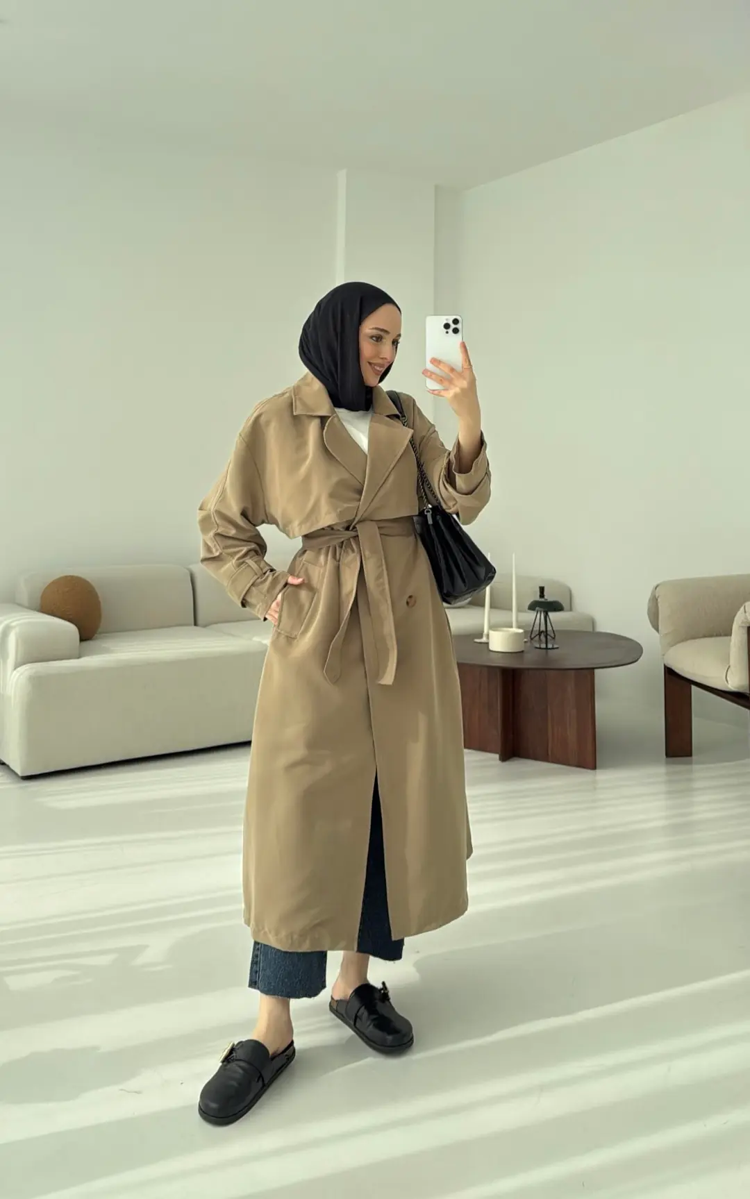 Oversize Vizon Trençkot - Görsel 2