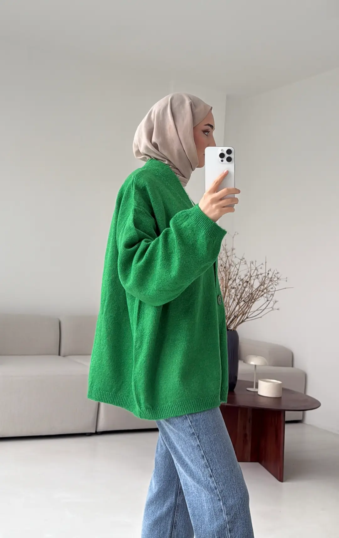 Oversize Yünlü Kazak Benetton Yeşili