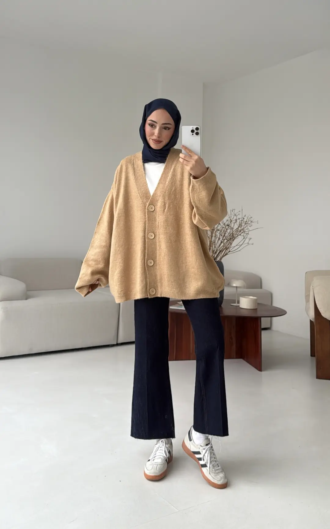 Oversize Yünlü Kazak Vizon