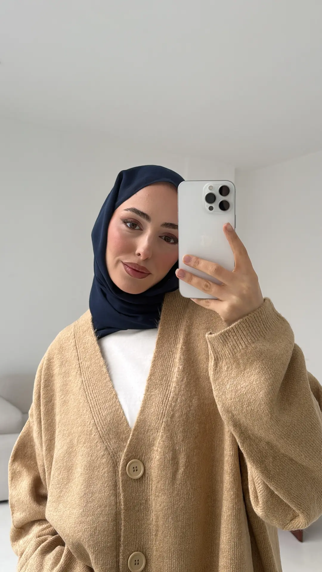 Oversize Yünlü Kazak Vizon - Görsel 5