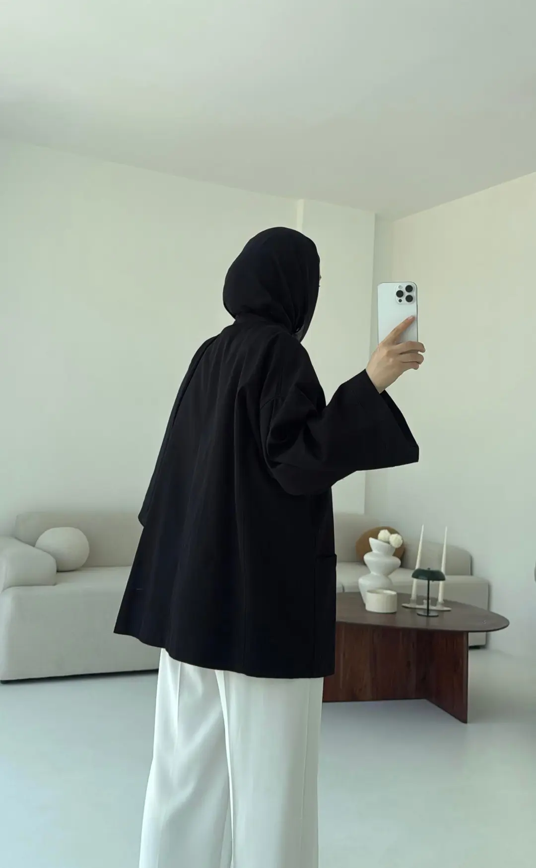 Pamuk Gabardin Kimono Siyah - Görsel 6