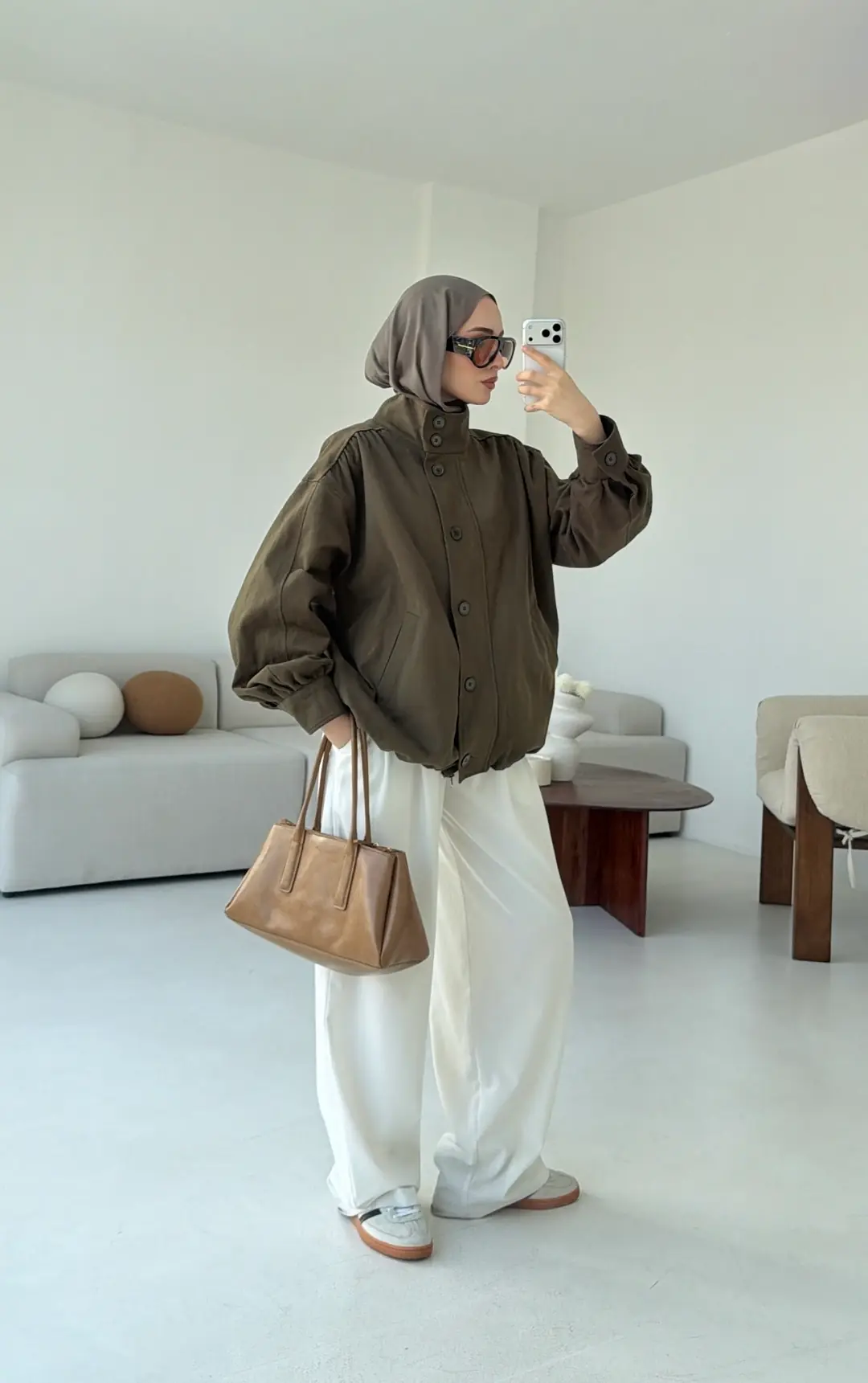 Bomber Gabardin Ceket Haki