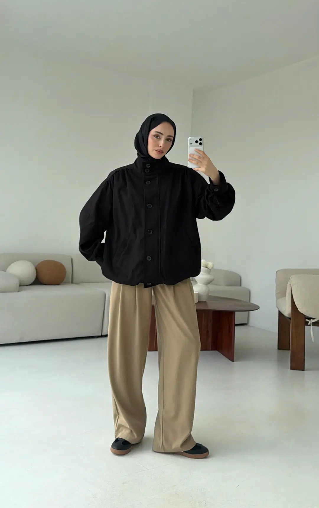 Bomber Gabardin Ceket Siyah - Görsel 6