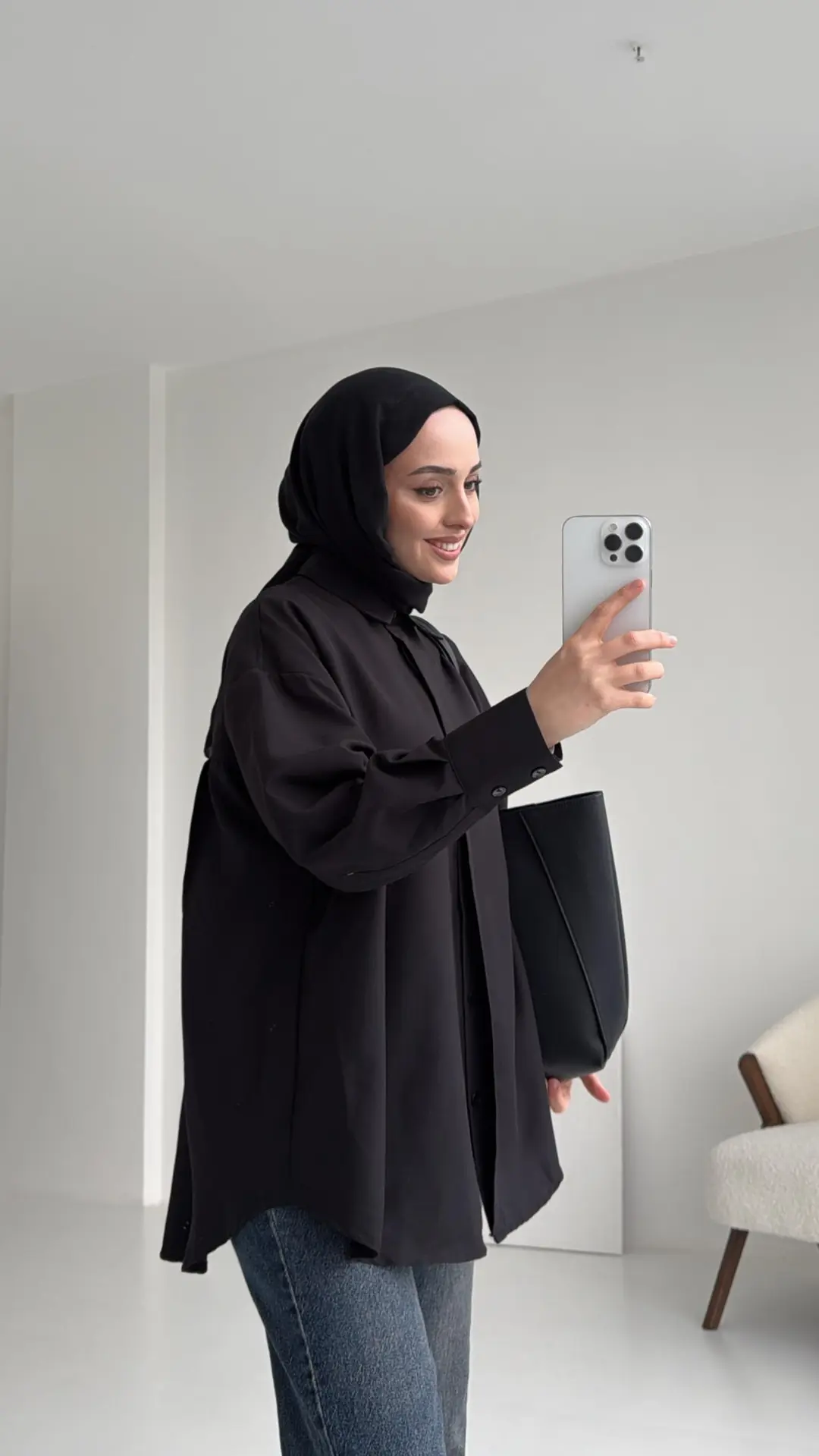 Panda Gömlek Siyah - Görsel 2