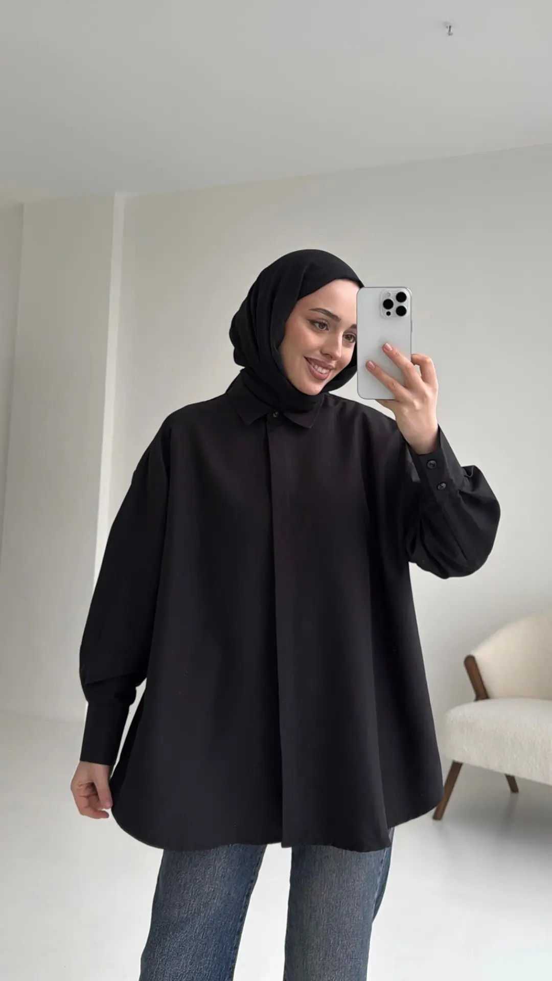 Panda Gömlek Siyah - Görsel 4