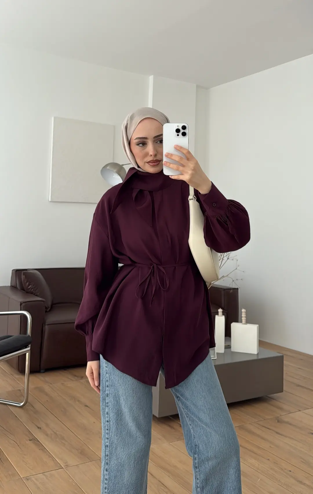 Patlı Gömlek Bordo - Görsel 5