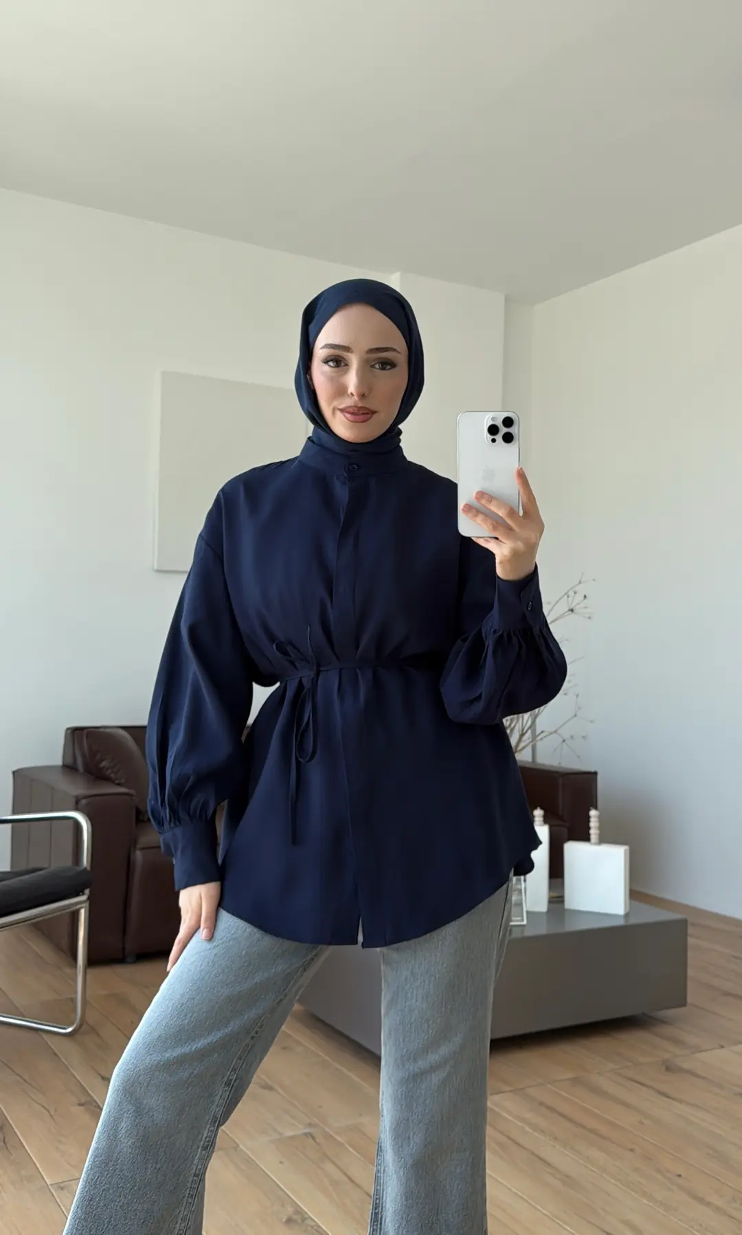 Patlı Gömlek Lacivert - Görsel 6