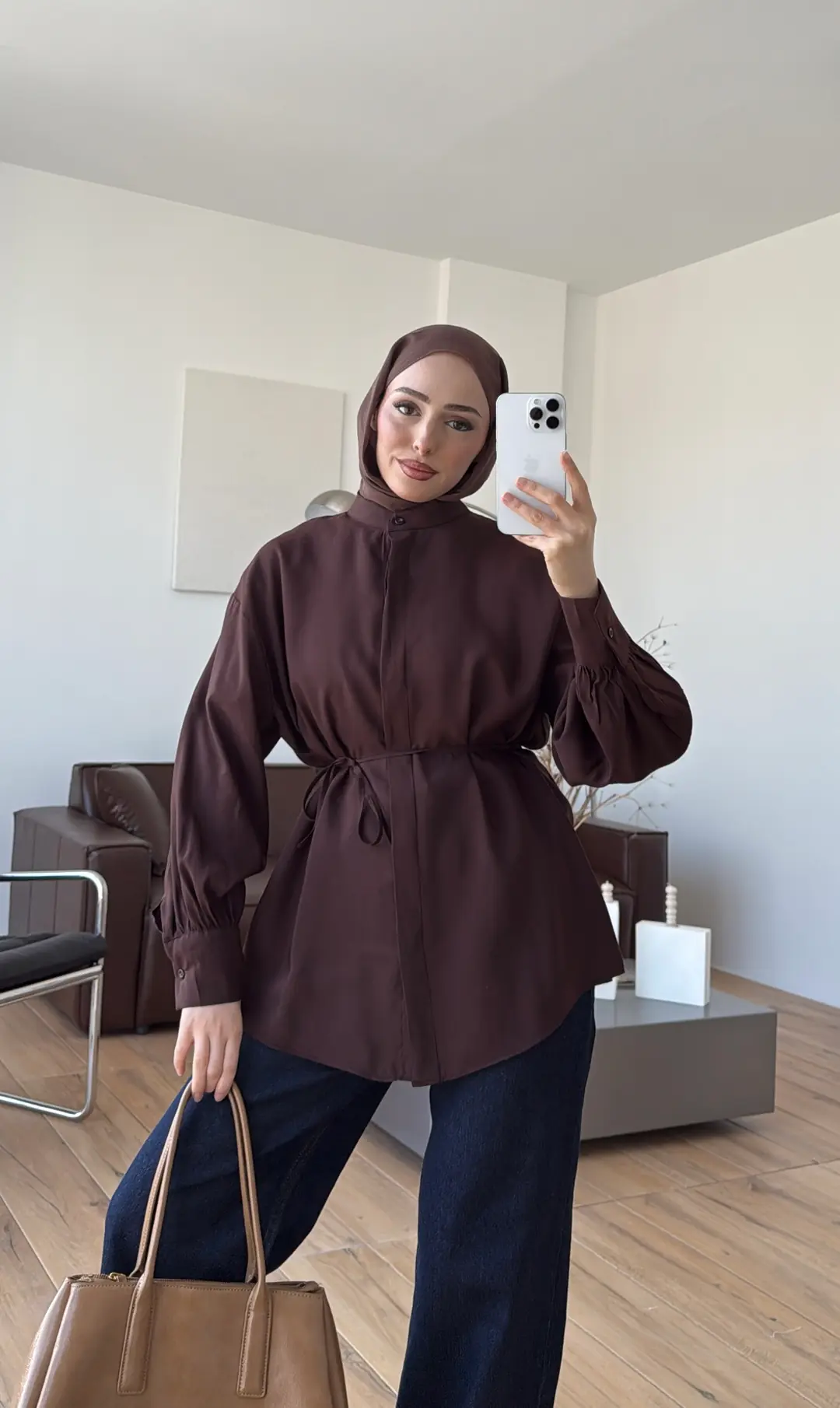 Patlı Gömlek Kahve