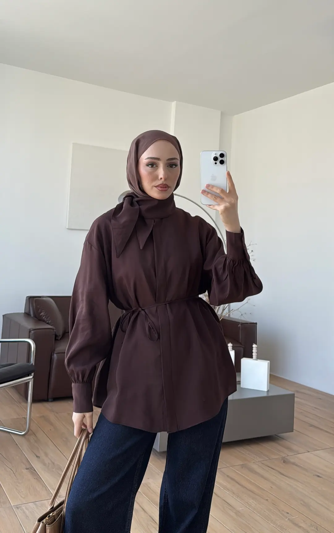 Patlı Gömlek Kahve - Görsel 4