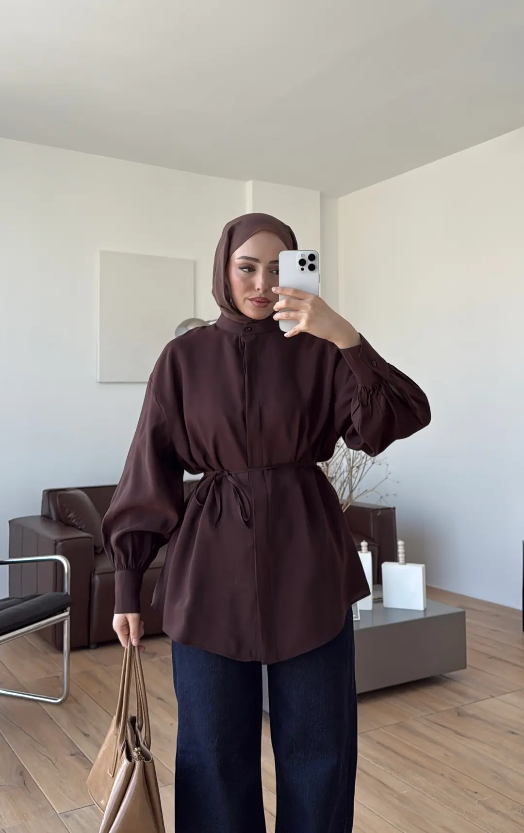 Patlı Gömlek Kahve - Görsel 5