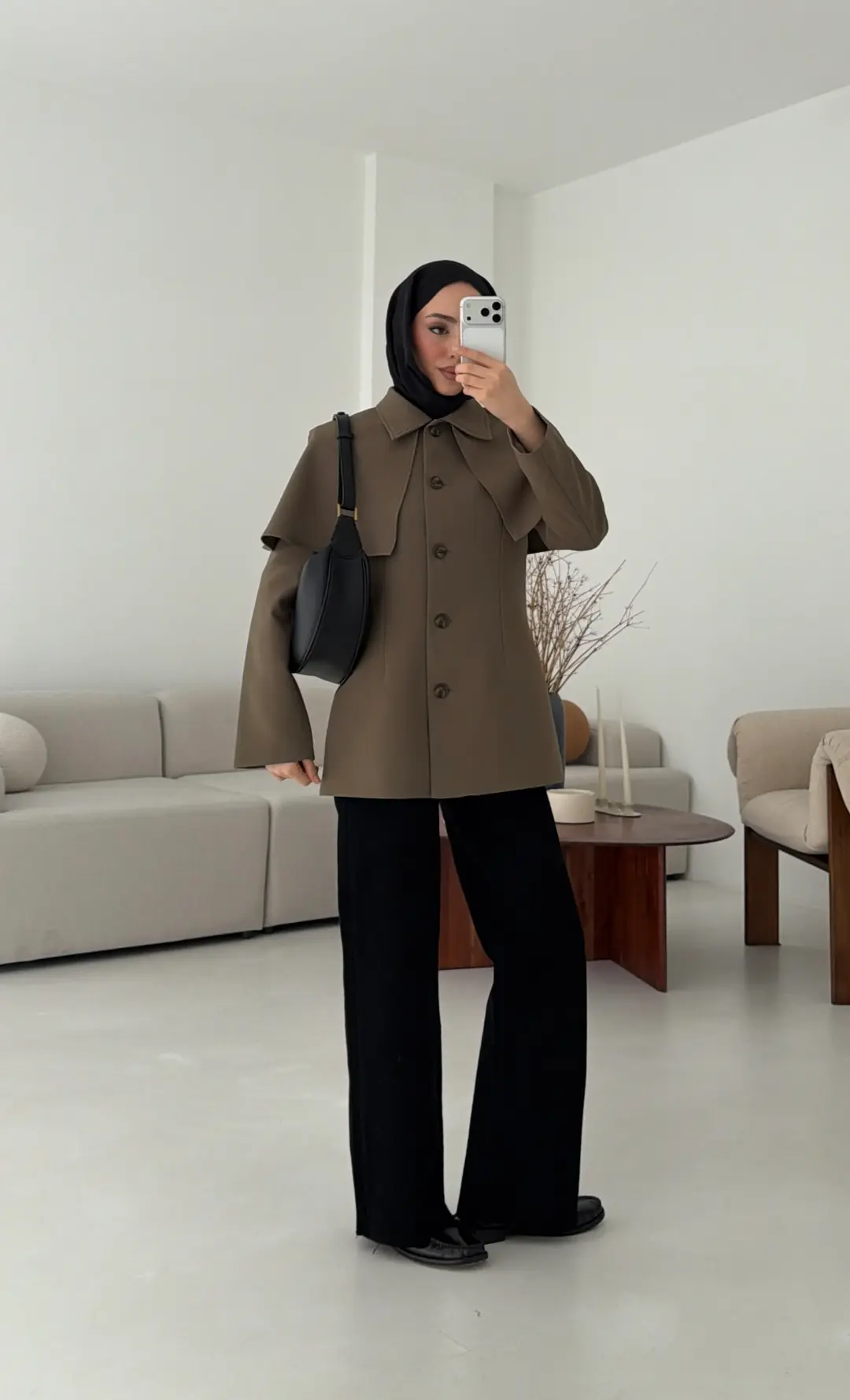 Pelerin Detay Fit Ceket Haki - Görsel 3