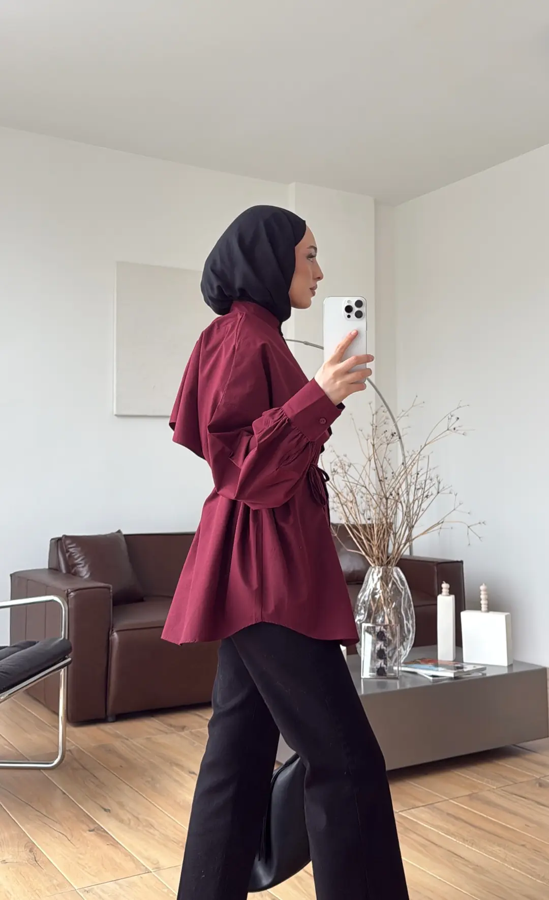 Pelerin Gömlek Bordo - Görsel 3