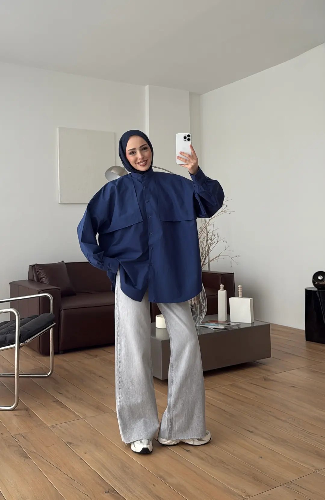 Pelerin Gömlek Lacivert - Görsel 7