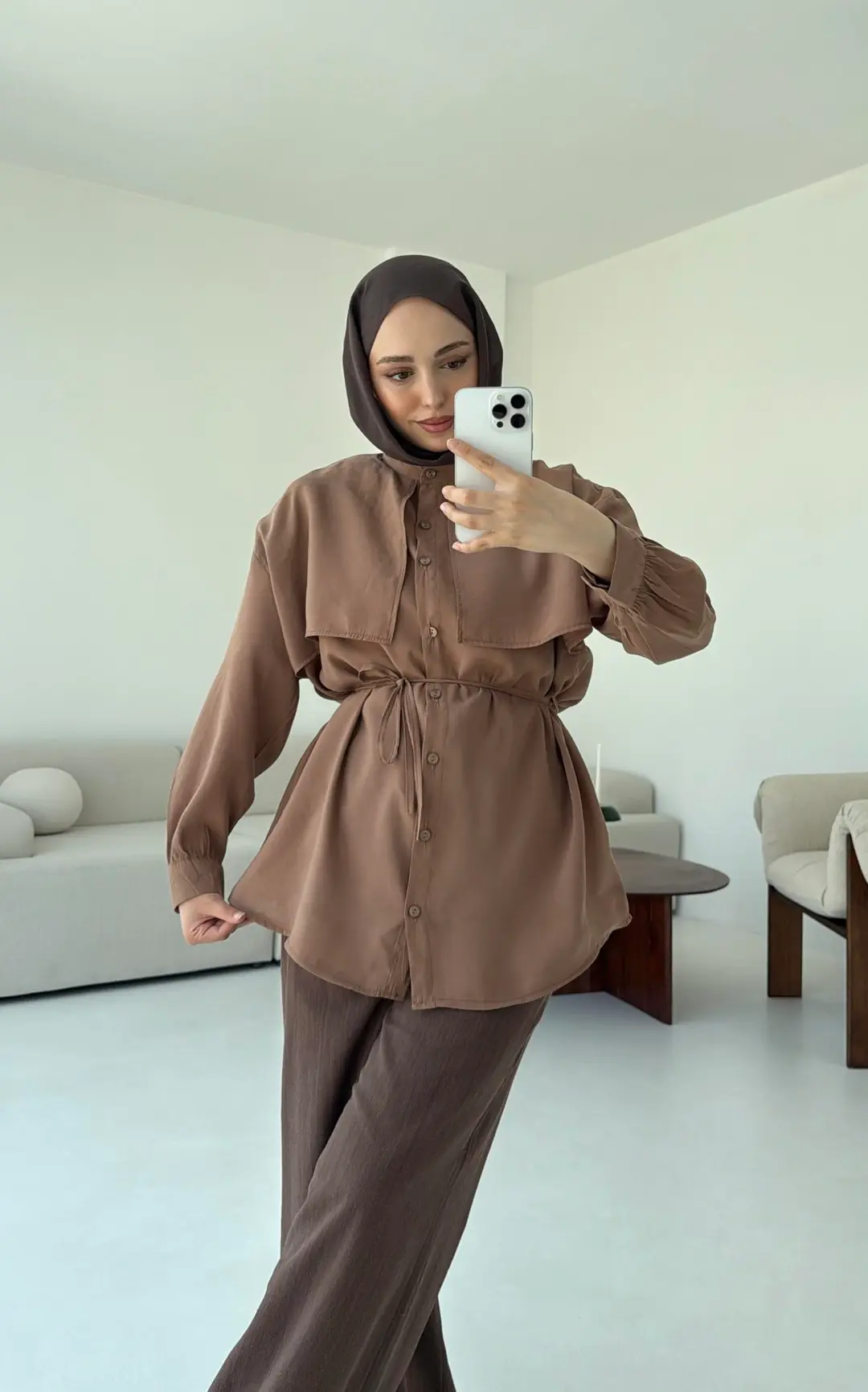 Pelerinli Modal Gömlek - Görsel 4