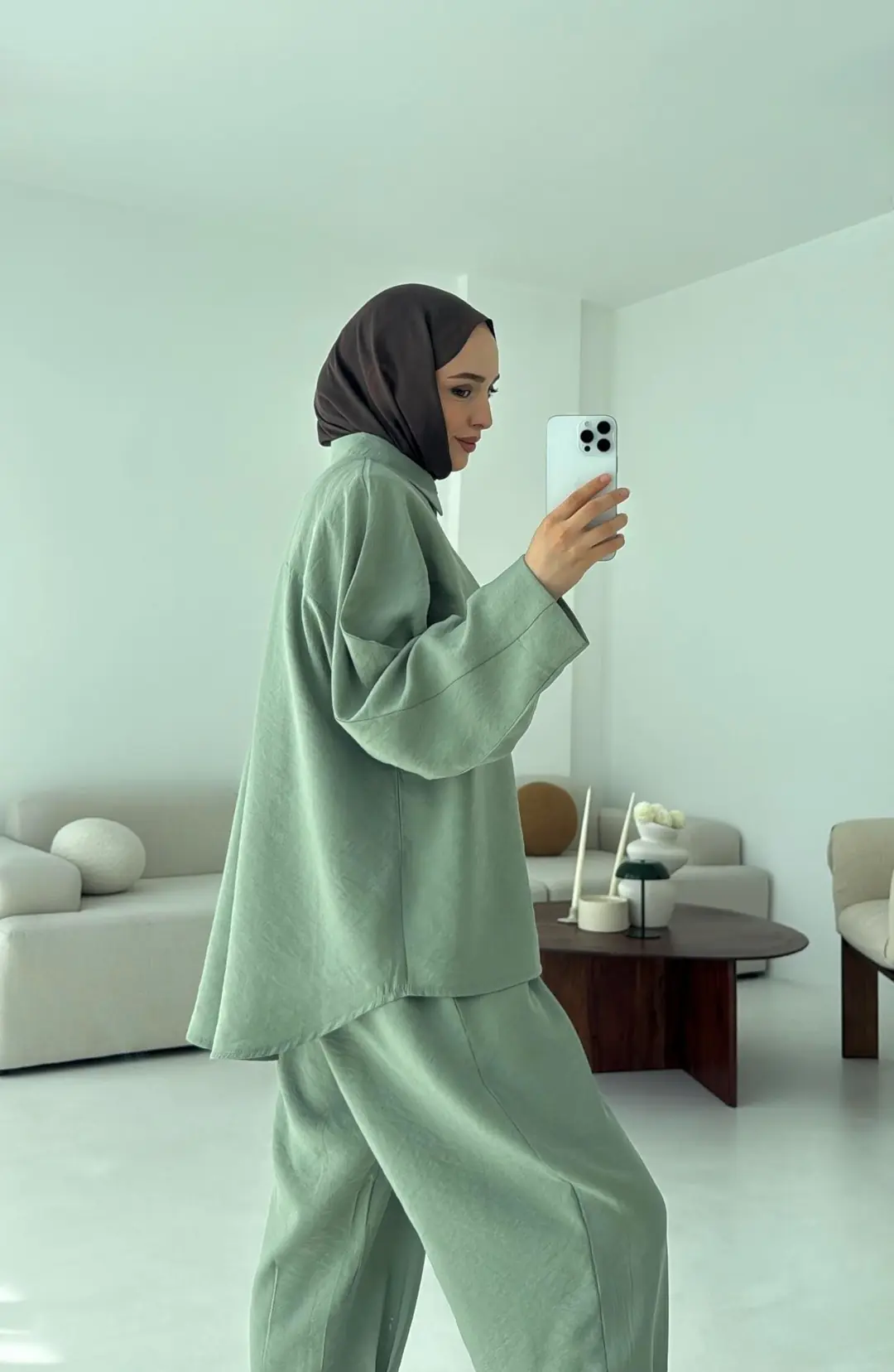 Pens Detay Tencel Takım Mint Yeşili - Görsel 10