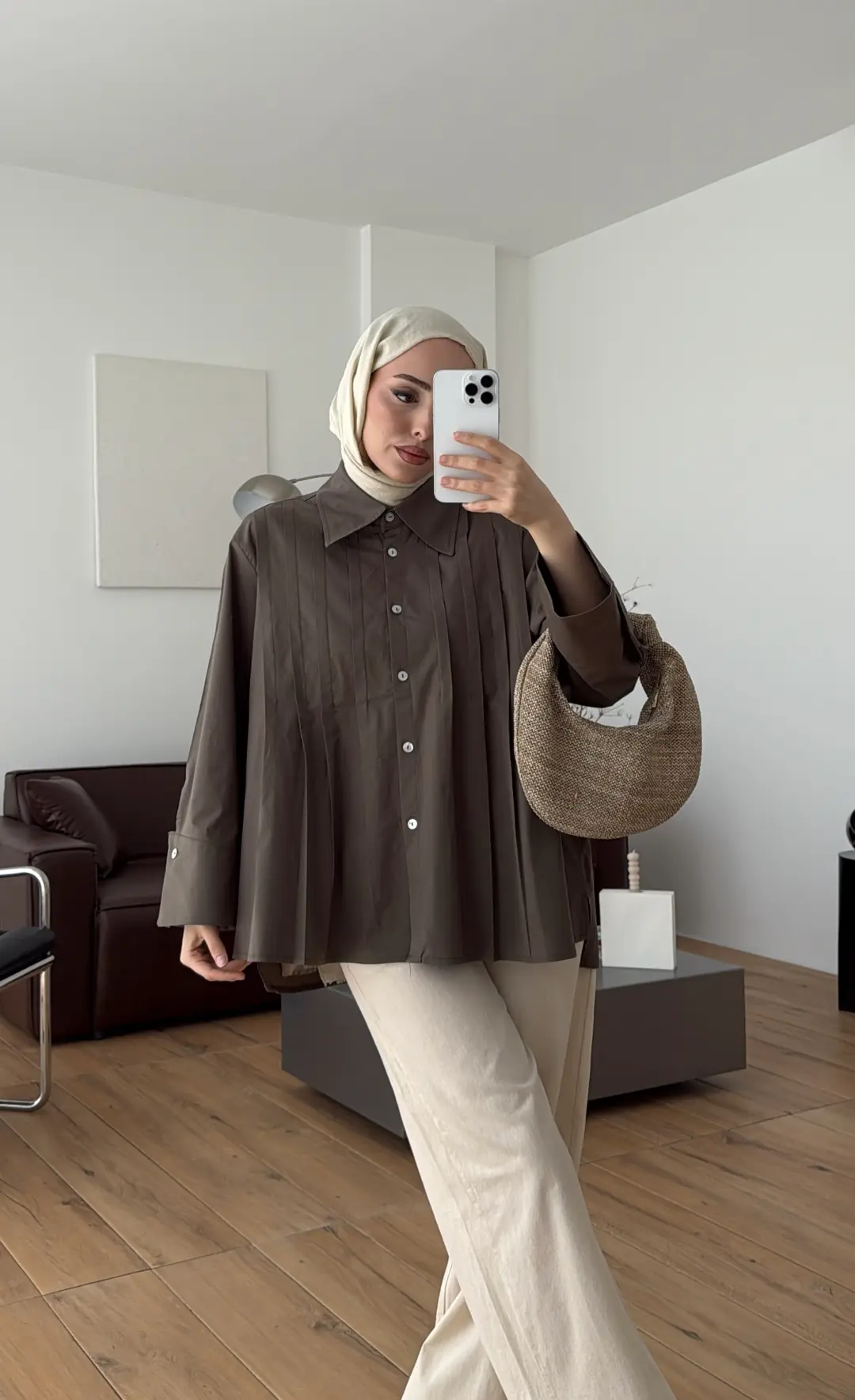 Pile Detay Gömlek Haki - Görsel 2