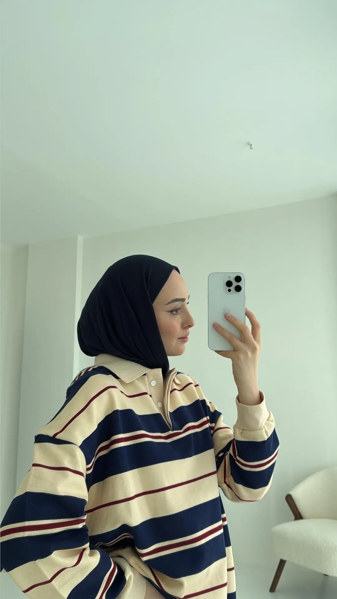 Polo Yaka Lacivert Sweatshirt - Görsel 3