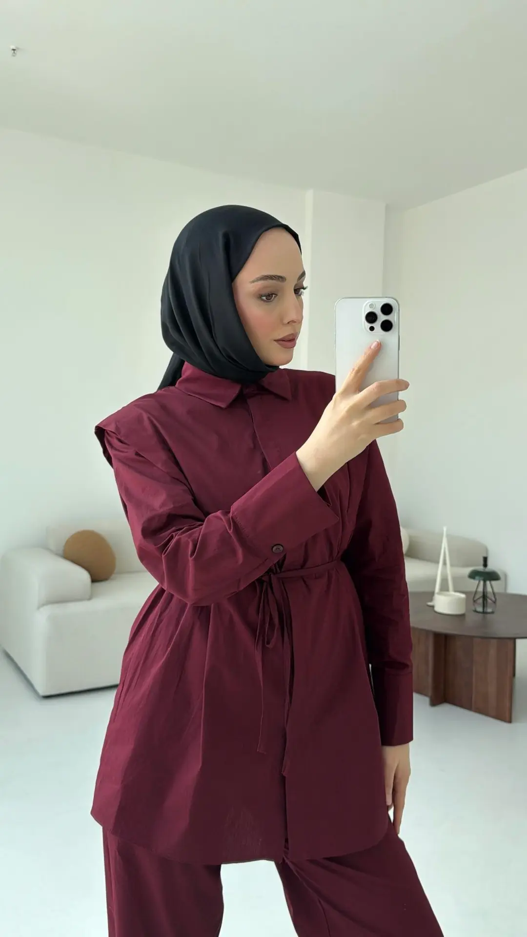 Poplin Bordo Takım - Görsel 5