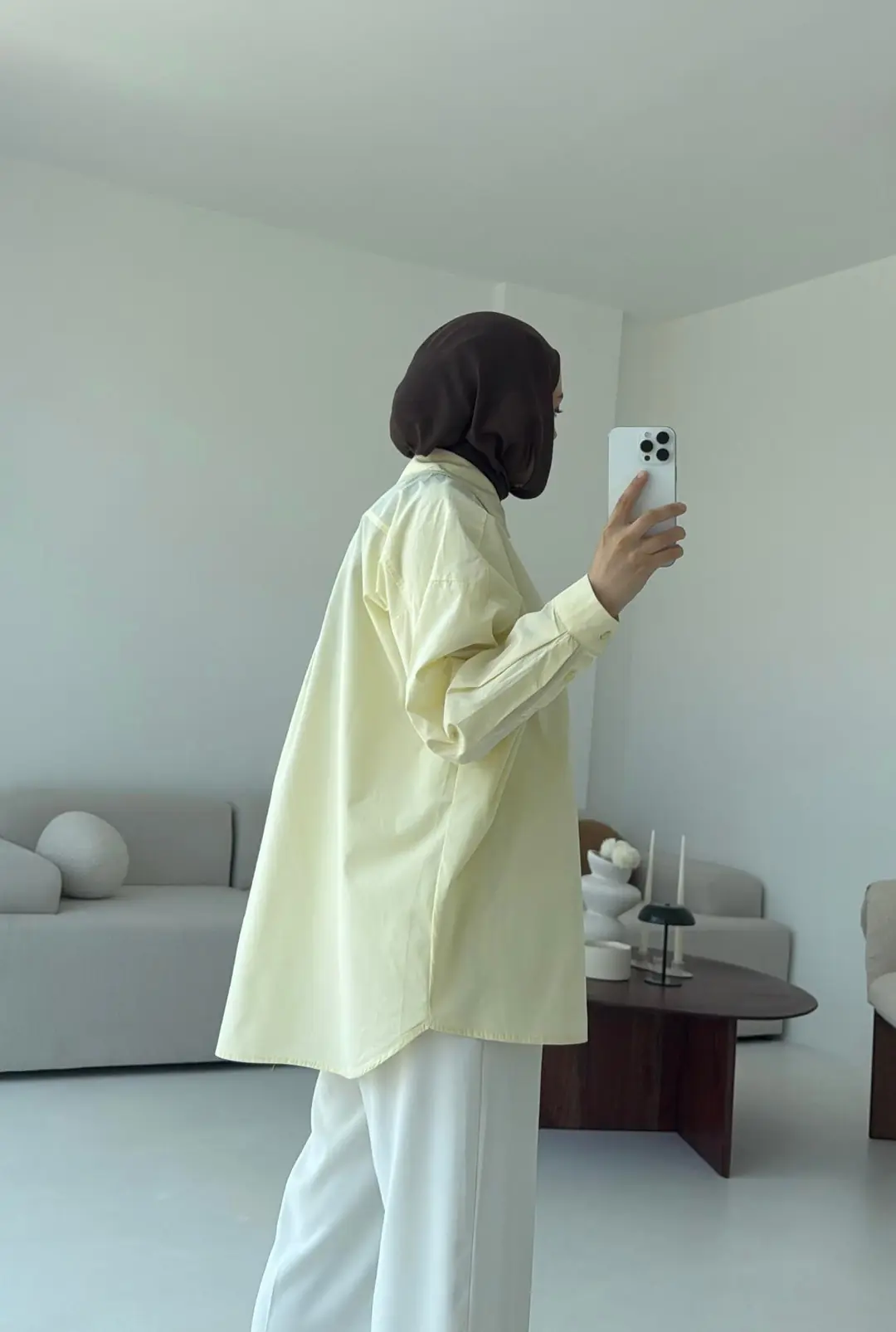 Poplin Oversize Gömlek Sarı