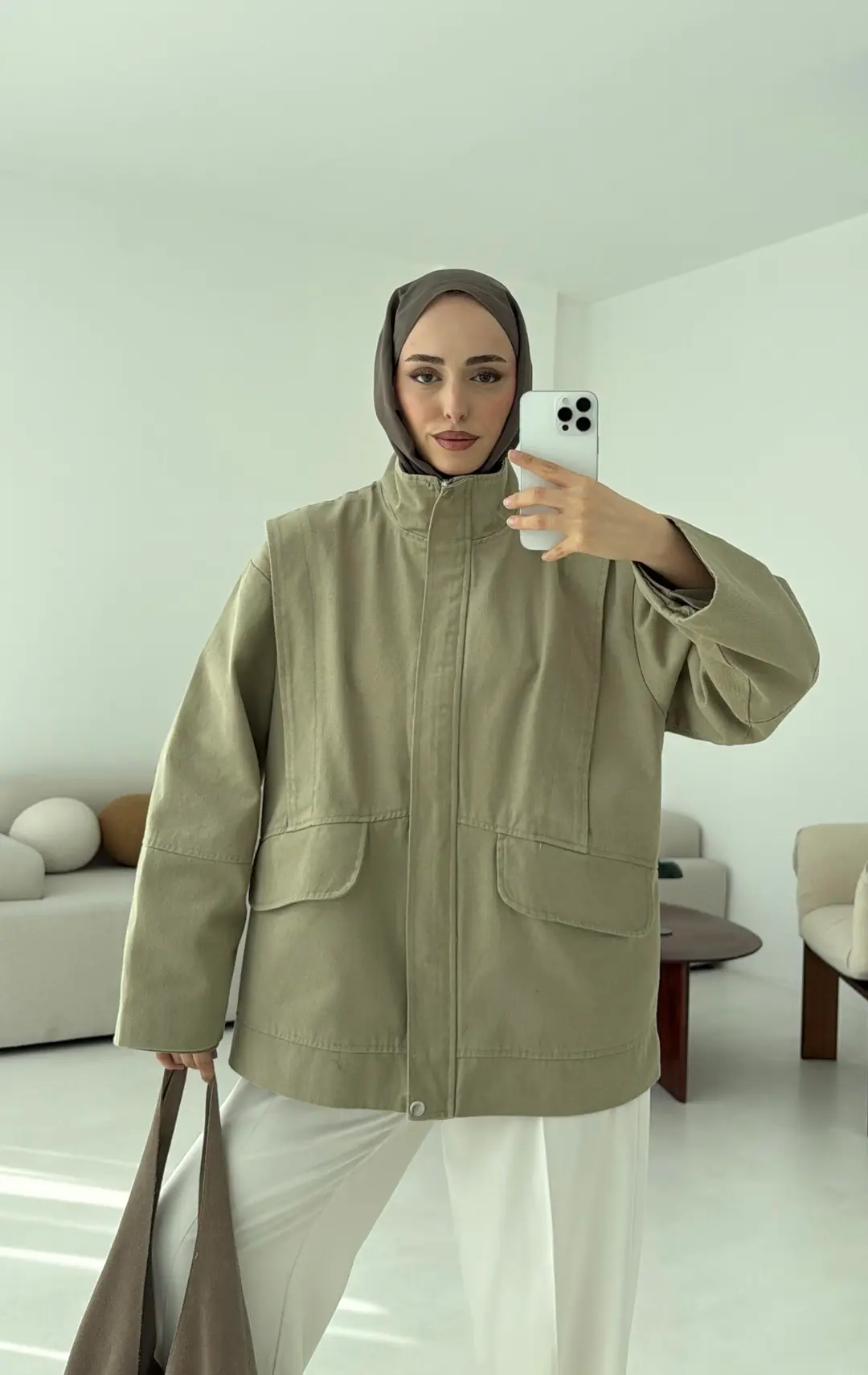 Premium Gabardin Tasarım Ceket Haki - Görsel 5