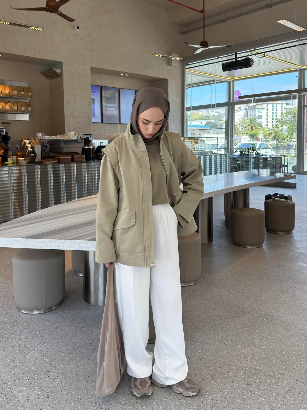 Premium Gabardin Tasarım Ceket Haki - Görsel 4