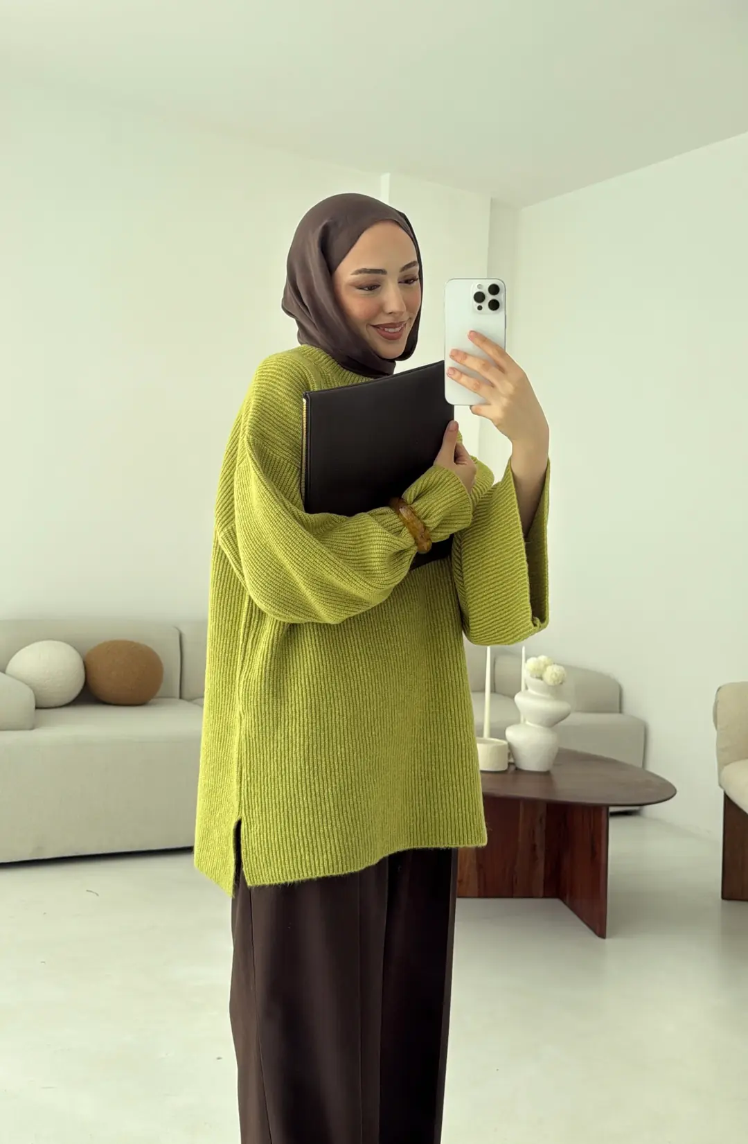 Premium Kalın Fitilli Kazak Olive