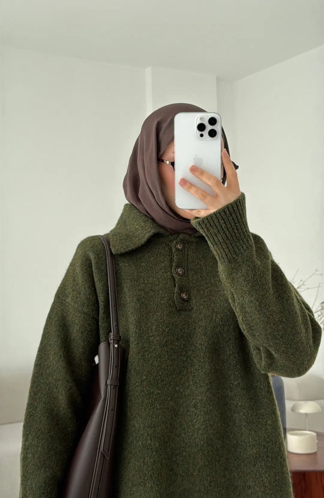 Premium Kalın Yakalı Kazak Haki - Görsel 2