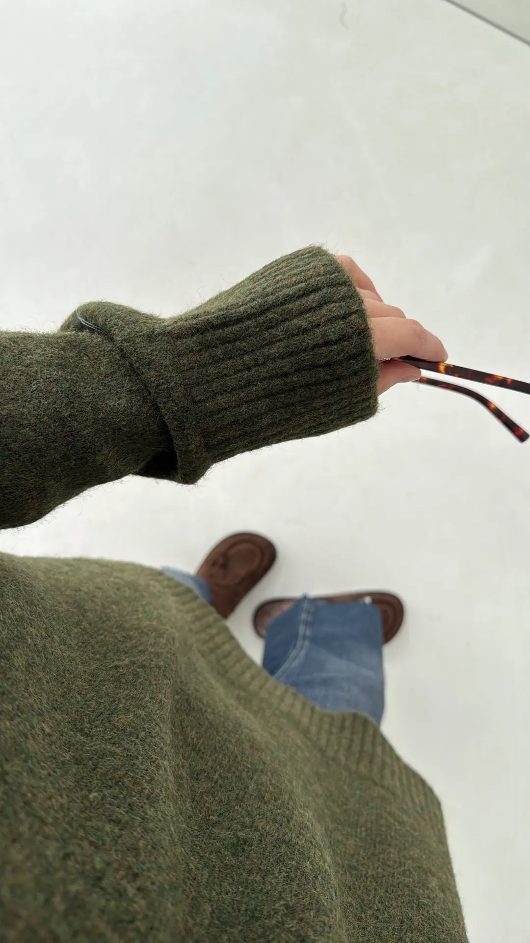 Premium Kalın Yakalı Kazak Haki - Görsel 4