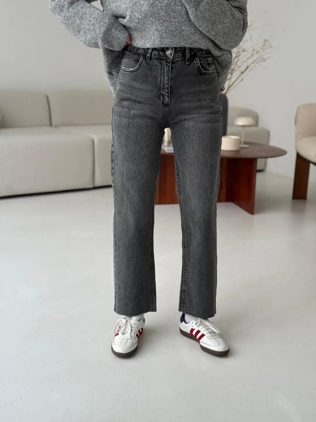 Premium Paçası Kesik Hafif Gri Jean R160