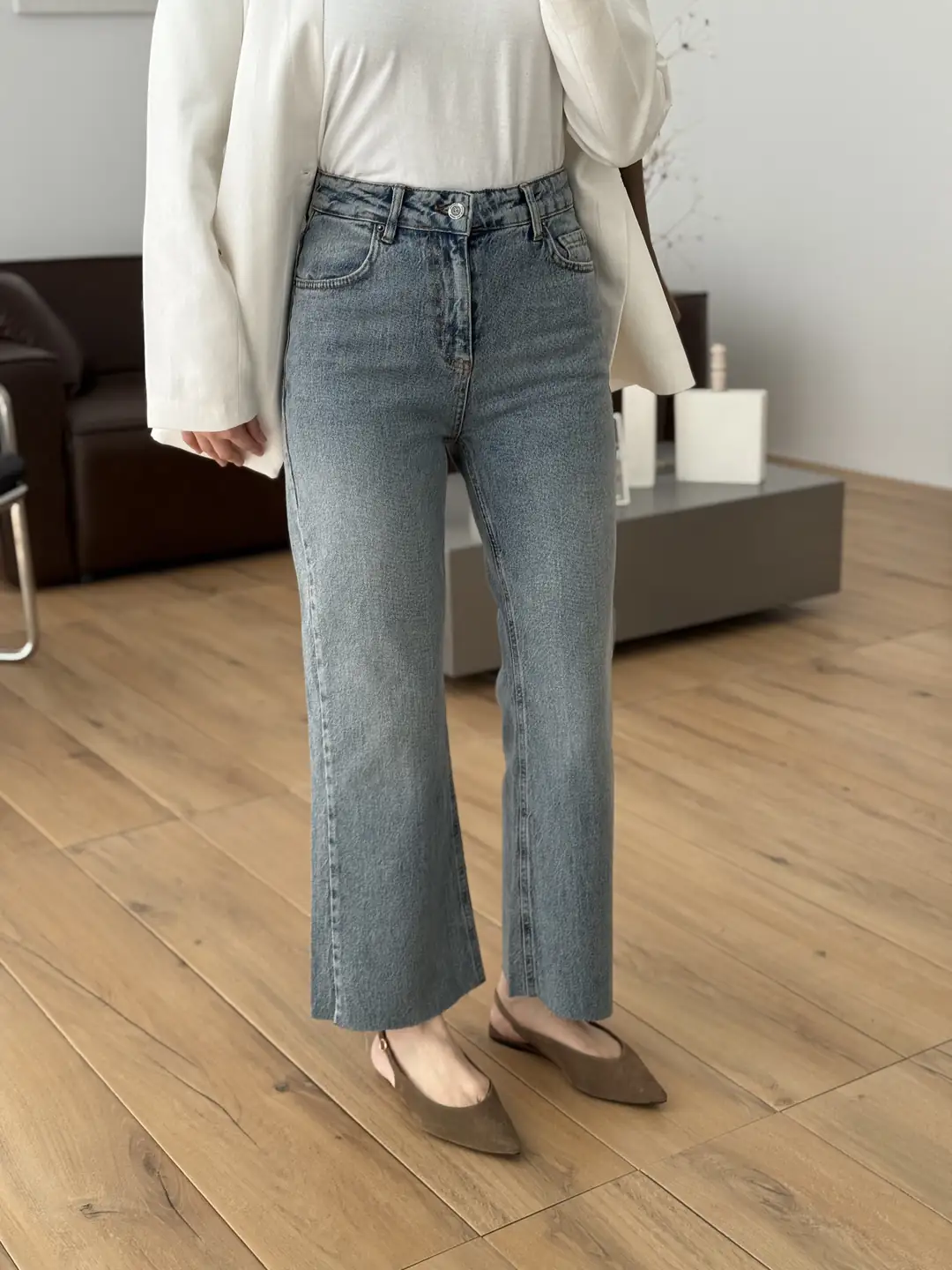 Premium Paçası Kesik Hafif İspanyol Jean R276 - Görsel 2