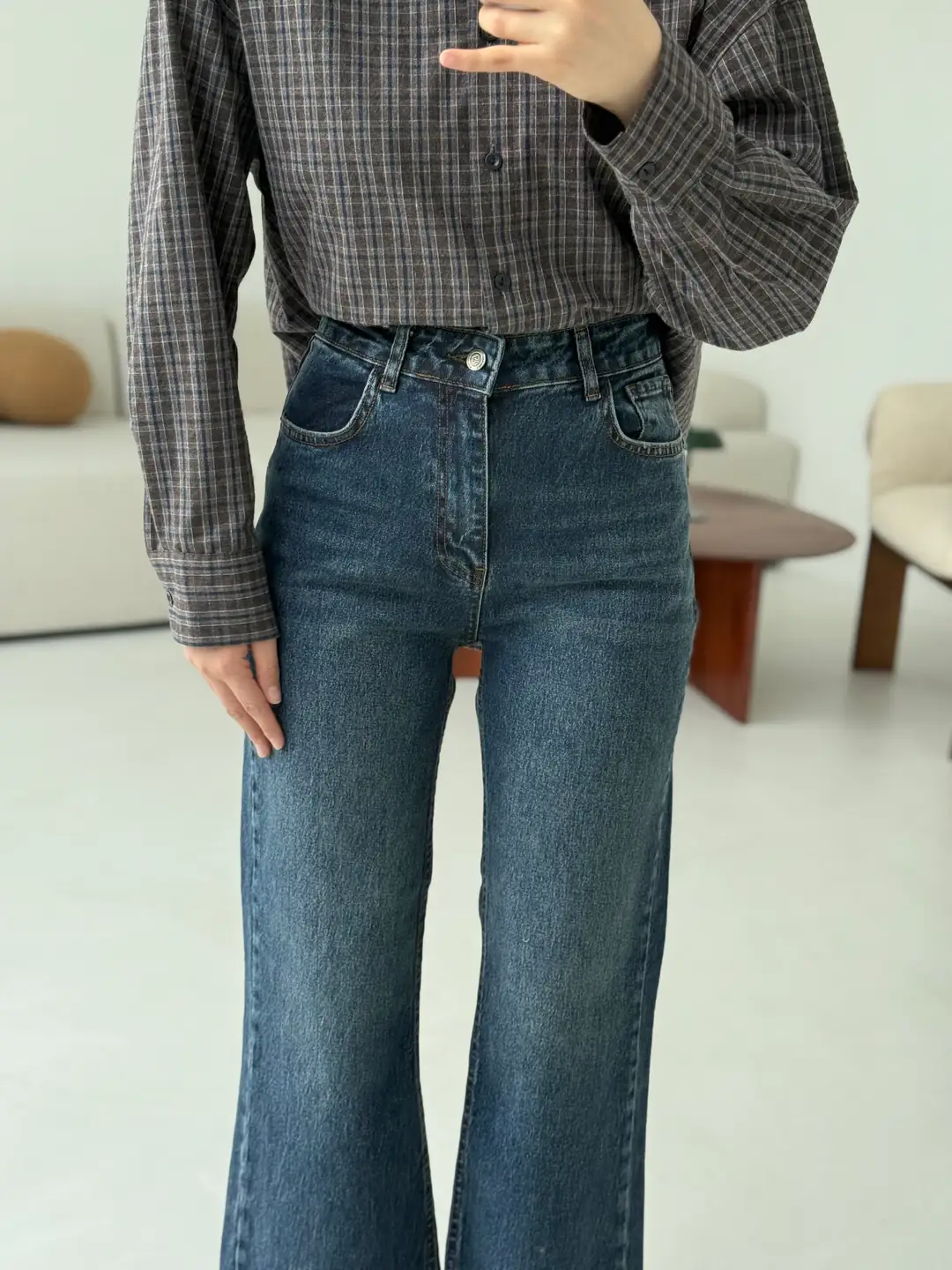 Premium Paçası Kesik Hafif İspanyol Jean R148 - Görsel 2