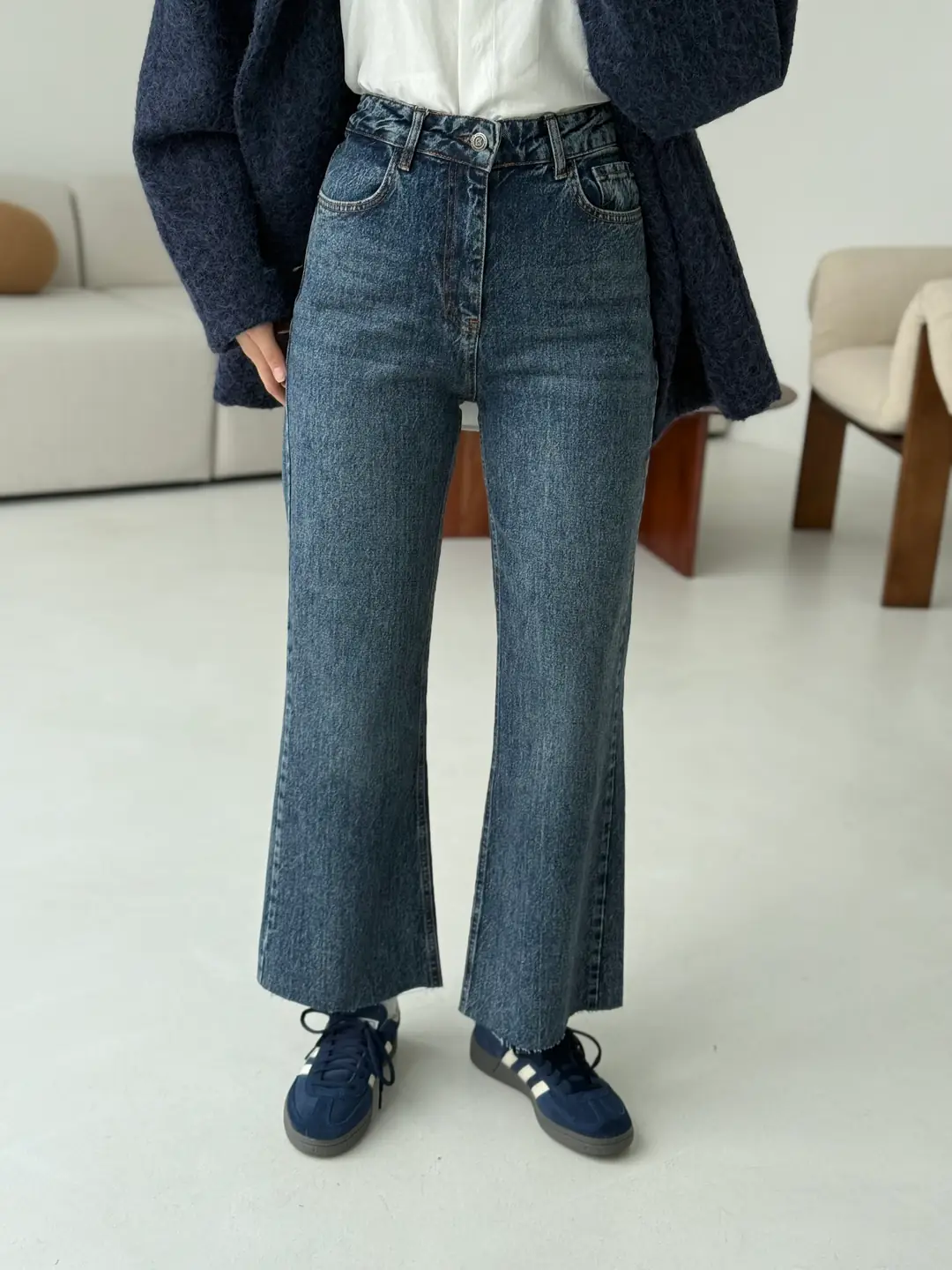 Premium Paçası Kesik Hafif İspanyol Jean R249 - Görsel 2