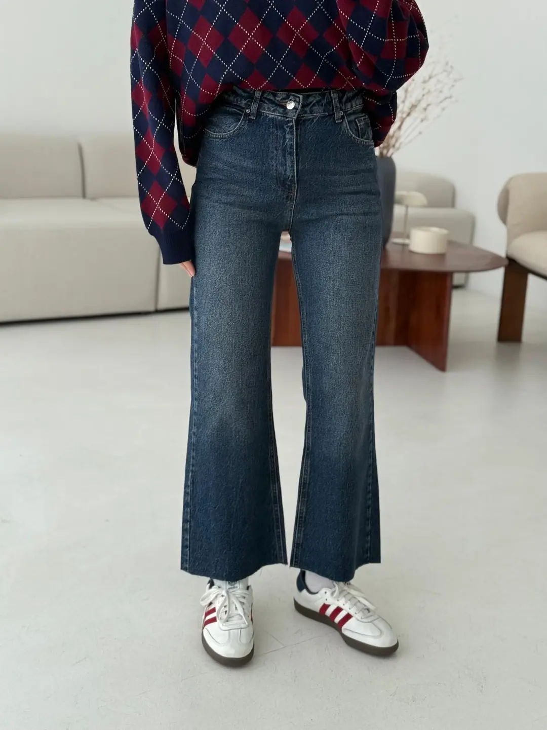 Premium Paçası Kesik Hafif İspanyol Jean R249 - Görsel 2