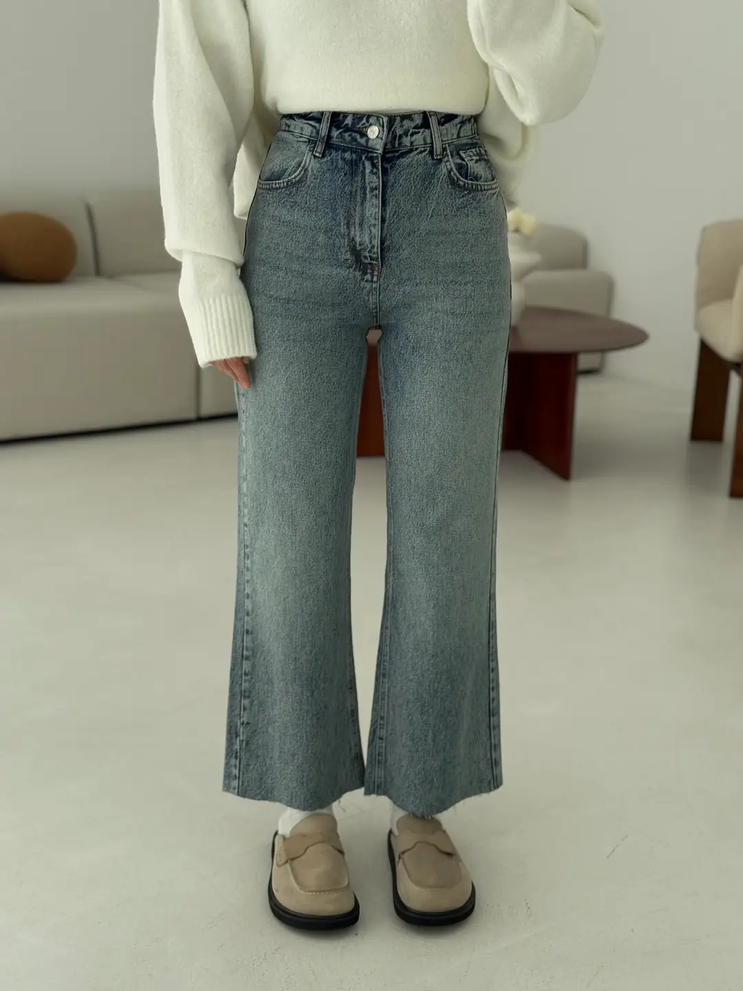 Premium Paçası Kesik Hafif İspanyol Jean R276 - Görsel 11