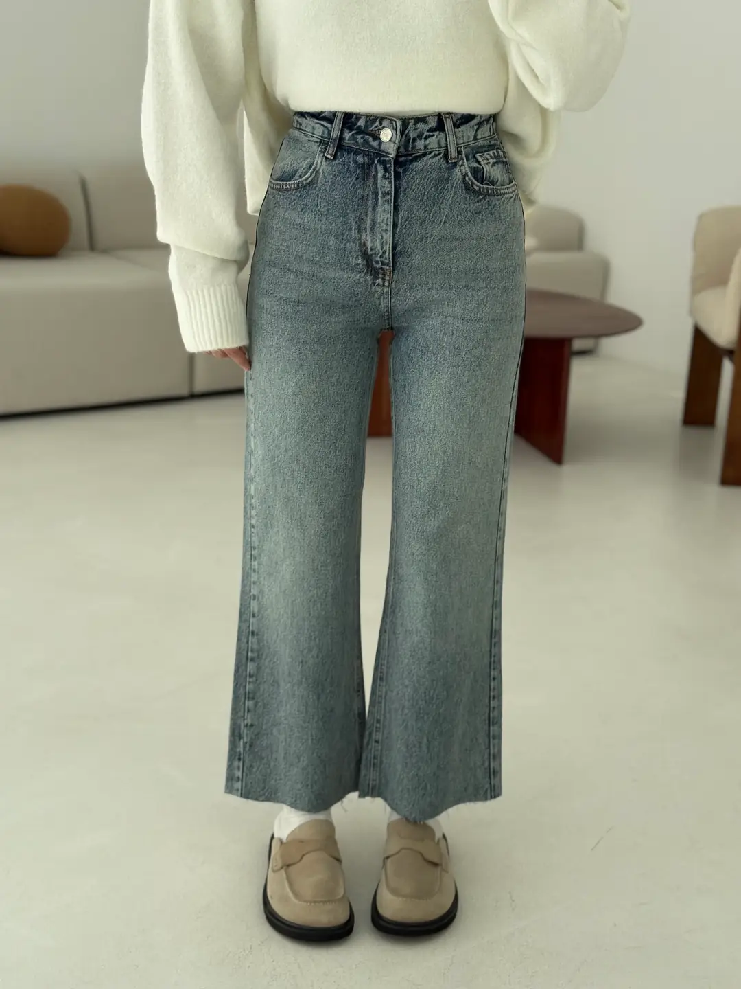 Premium Paçası Kesik Hafif İspanyol Jean R276 - Görsel 16