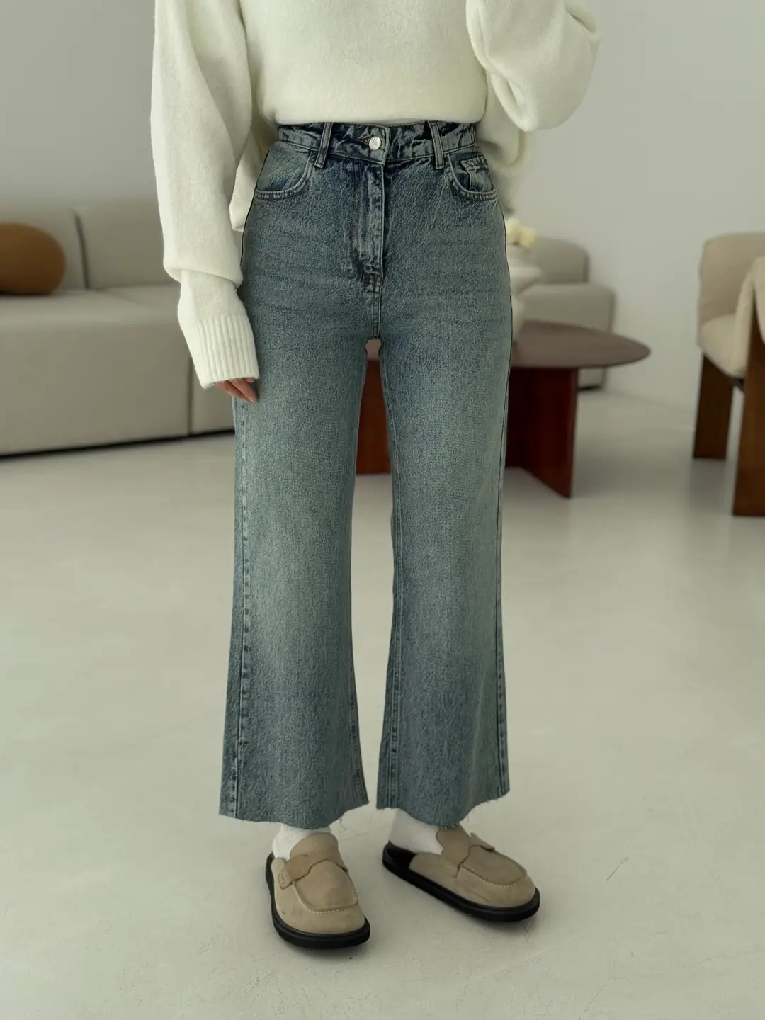 Premium Paçası Kesik Hafif İspanyol Jean R276 - Görsel 28