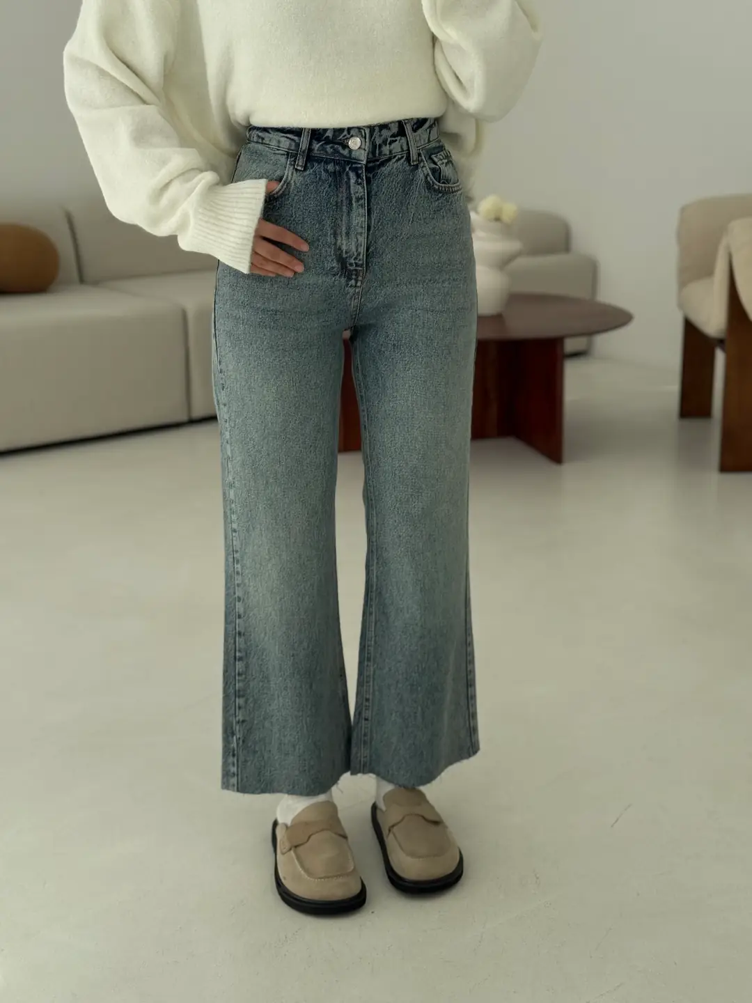 Premium Paçası Kesik Hafif İspanyol Jean R276 - Görsel 7